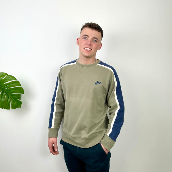 Nike Khaki Embroidered Swoosh Sweatshirt (L)