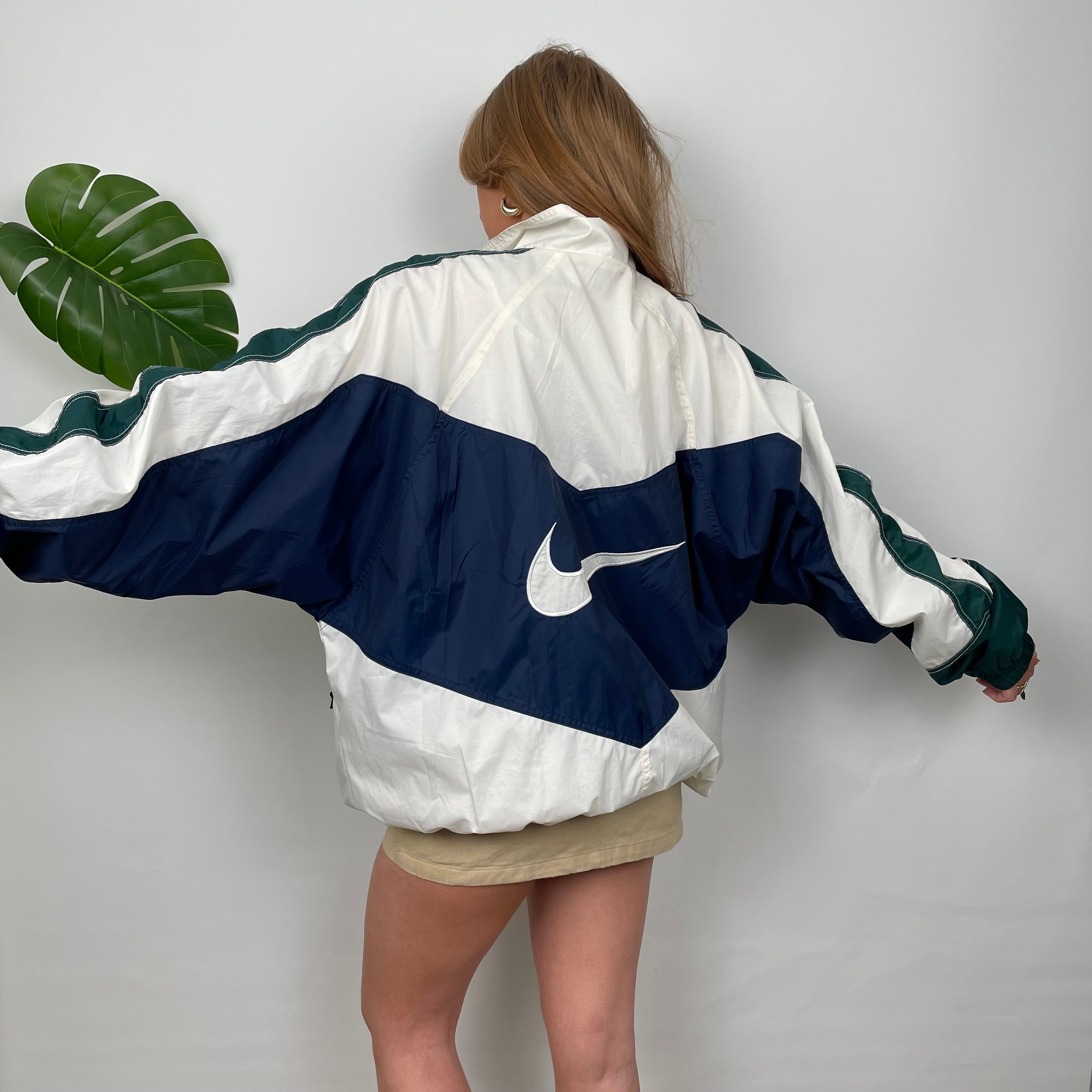 Nike Colour Block Embroidered Swoosh Windbreaker Jacket (L)