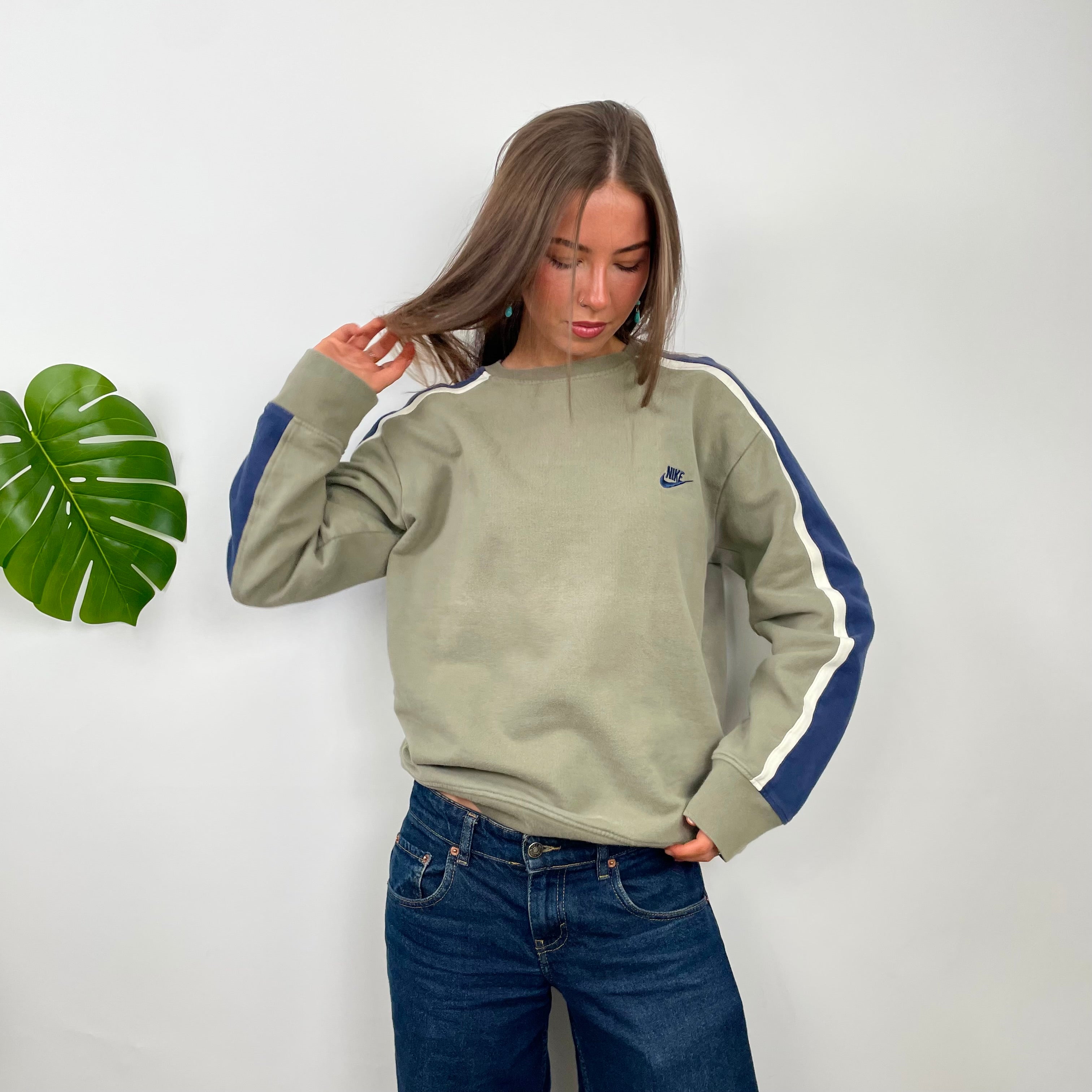 Nike Khaki Embroidered Swoosh Sweatshirt (L)