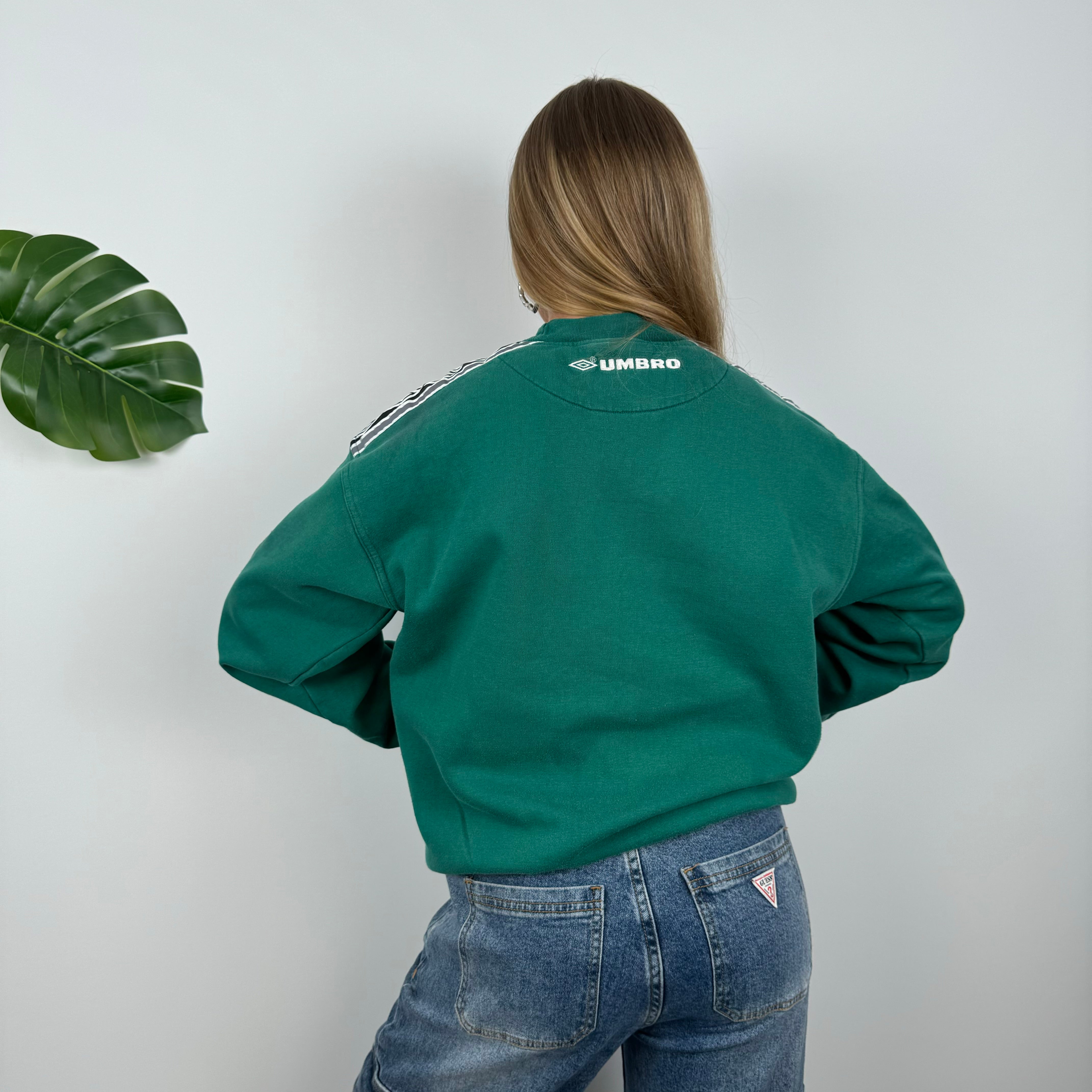 Umbro RARE Green Embroidered Spell Out Sweatshirt (S)