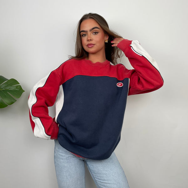 Nike Embroidered Spell Out Colour Block Sweatshirt (M)