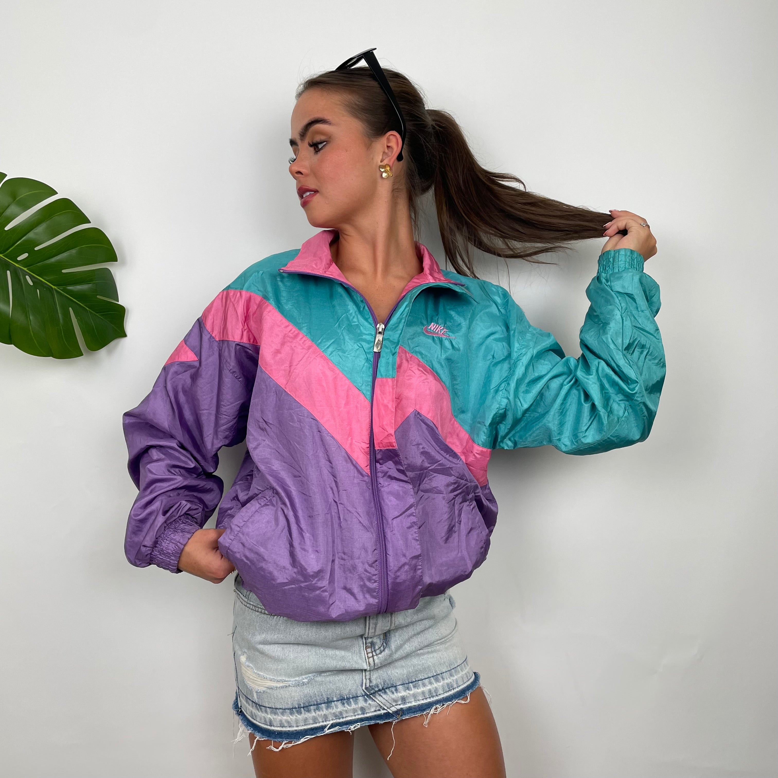 Nike Colour Block Embroidered Swoosh Windbreaker Jacket (S)