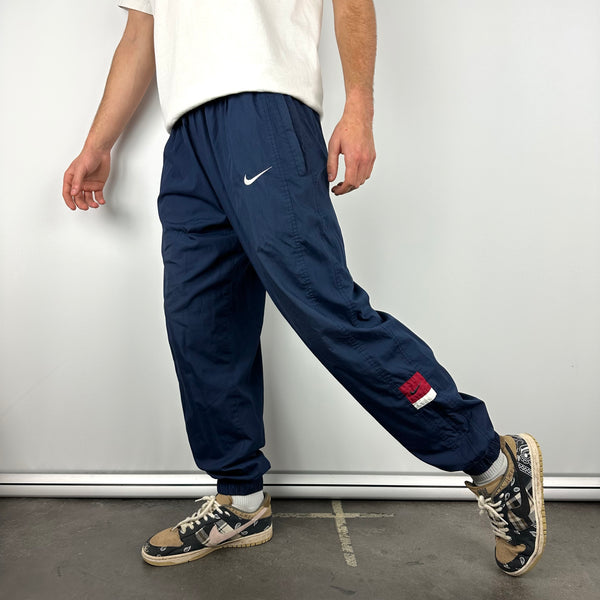 Nike Navy Embroidered Swoosh Track Pants (L)