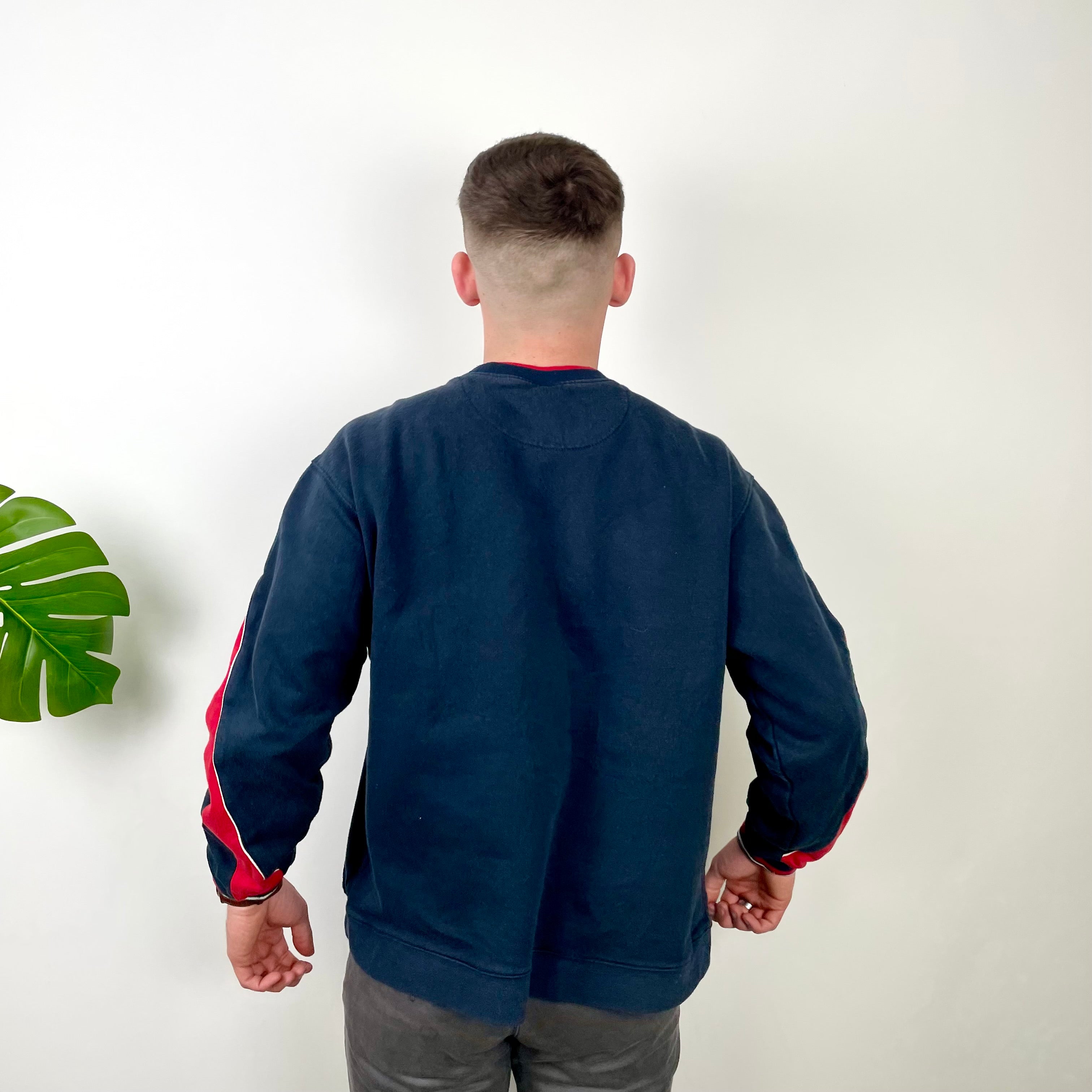 Nike Navy Embroidered Swoosh Sweatshirt (XL)