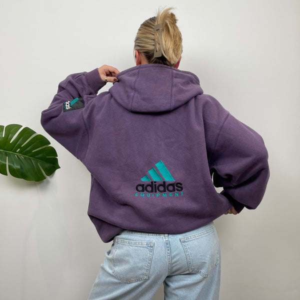 Adidas Equipment EQT RARE Purple Embroidered Spell Out Zip Up Hoodie Jacket (L)