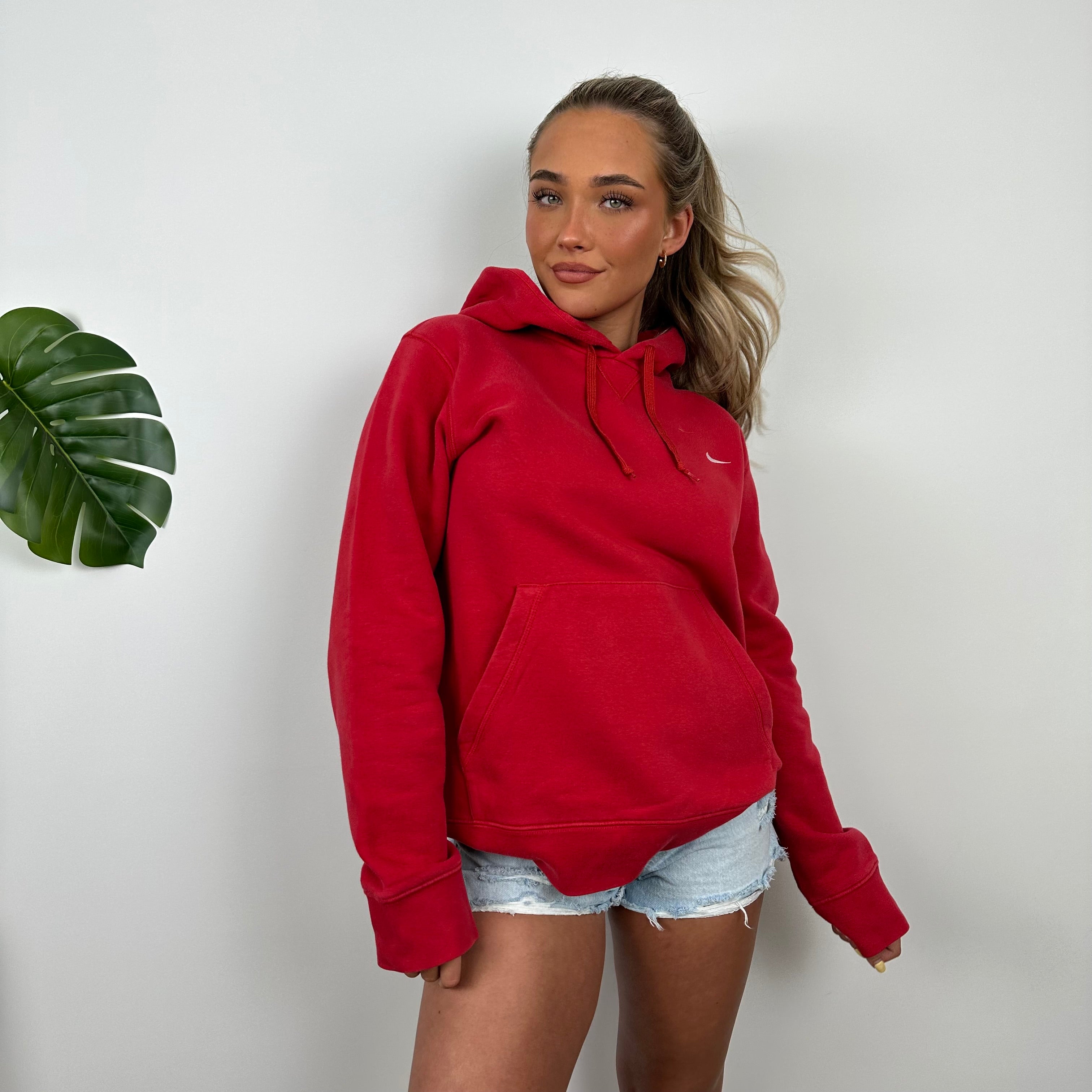 Nike Red Embroidered Swoosh Hoodie (M)