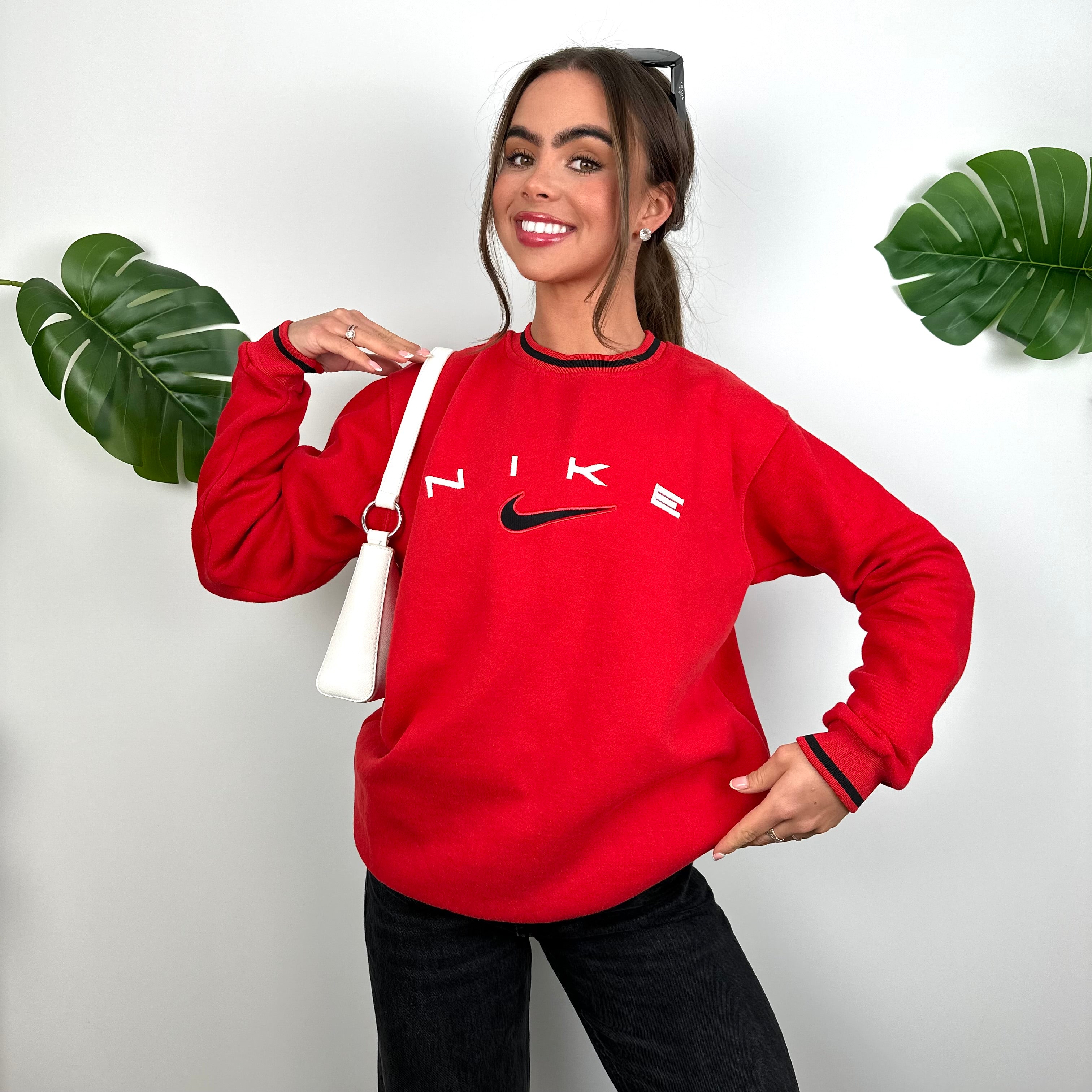 Nike Red Embroidered Spell Out Sweatshirt (M)