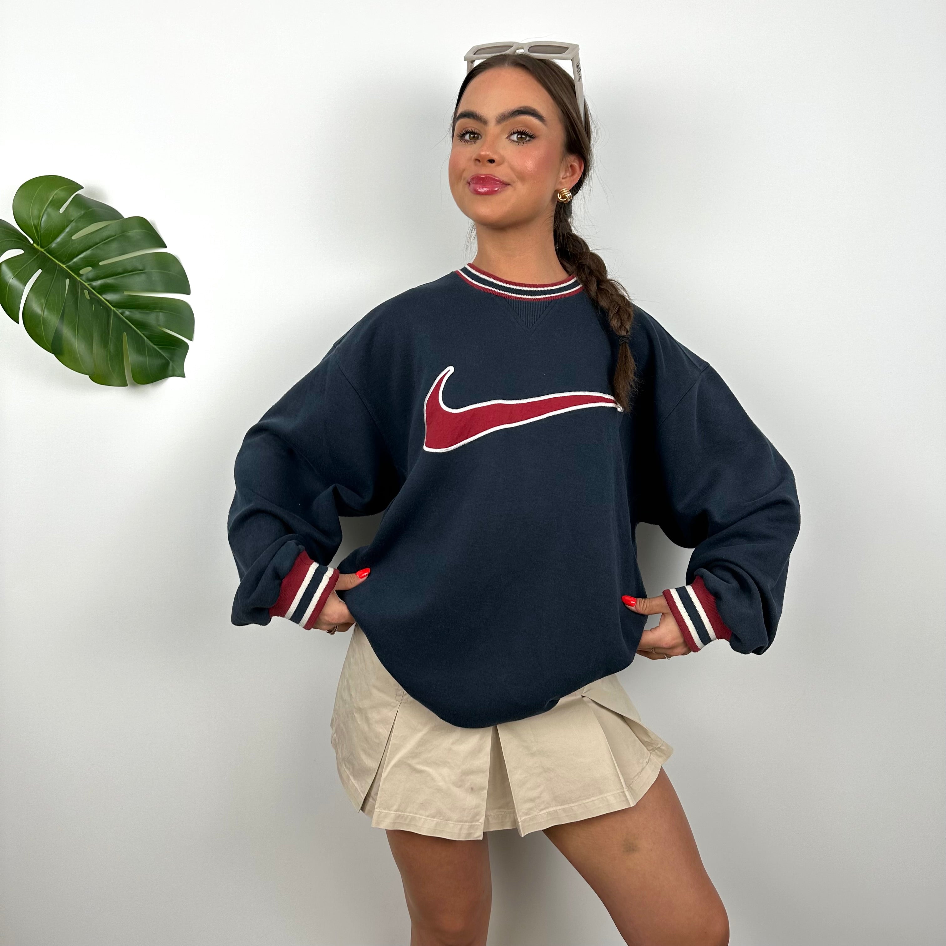 Nike Navy Embroidered Centre Swoosh Sweatshirt (M)