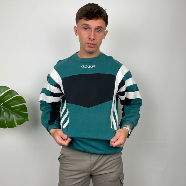 Adidas RARE Green Embroidered Spell Out Sweatshirt (L)