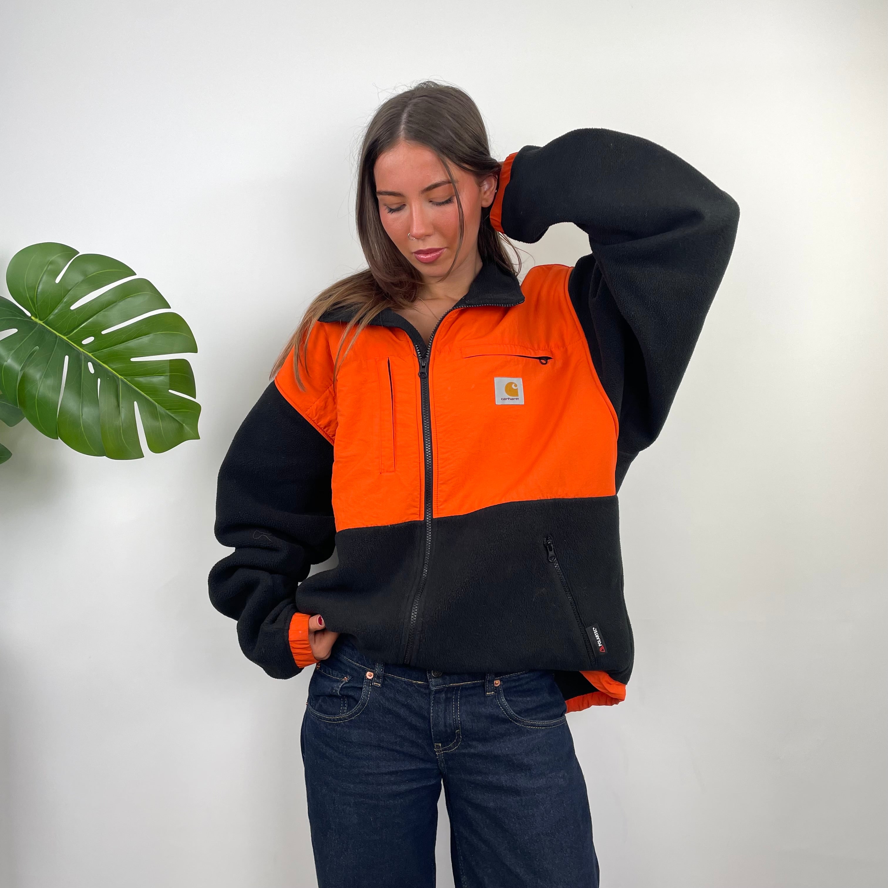 Carhartt Black Teddy Bear Sherpa Fleece Zip Up Jacket (XL)