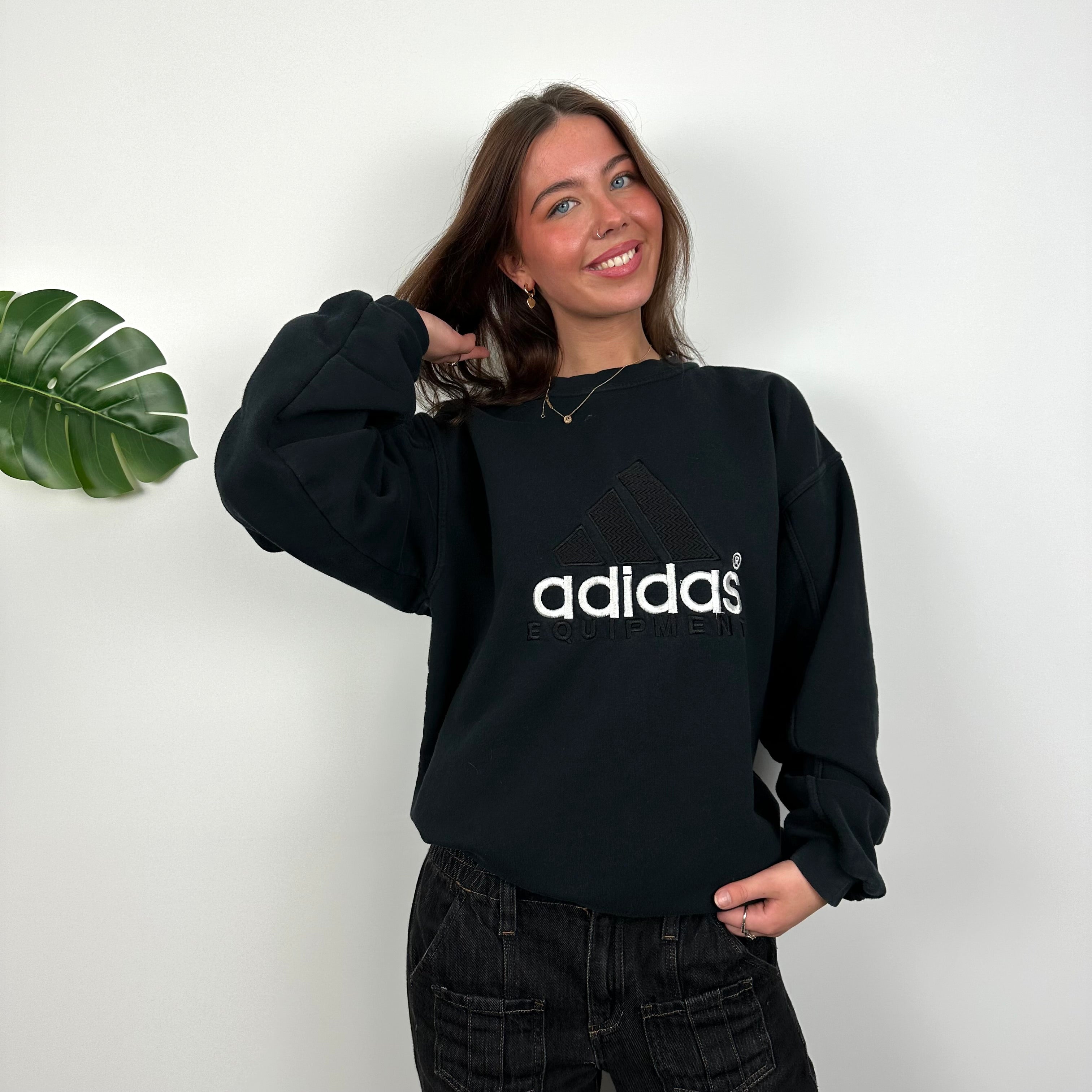 Adidas Equipment RARE Navy Embroidered Spell Out Sweatshirt (L)