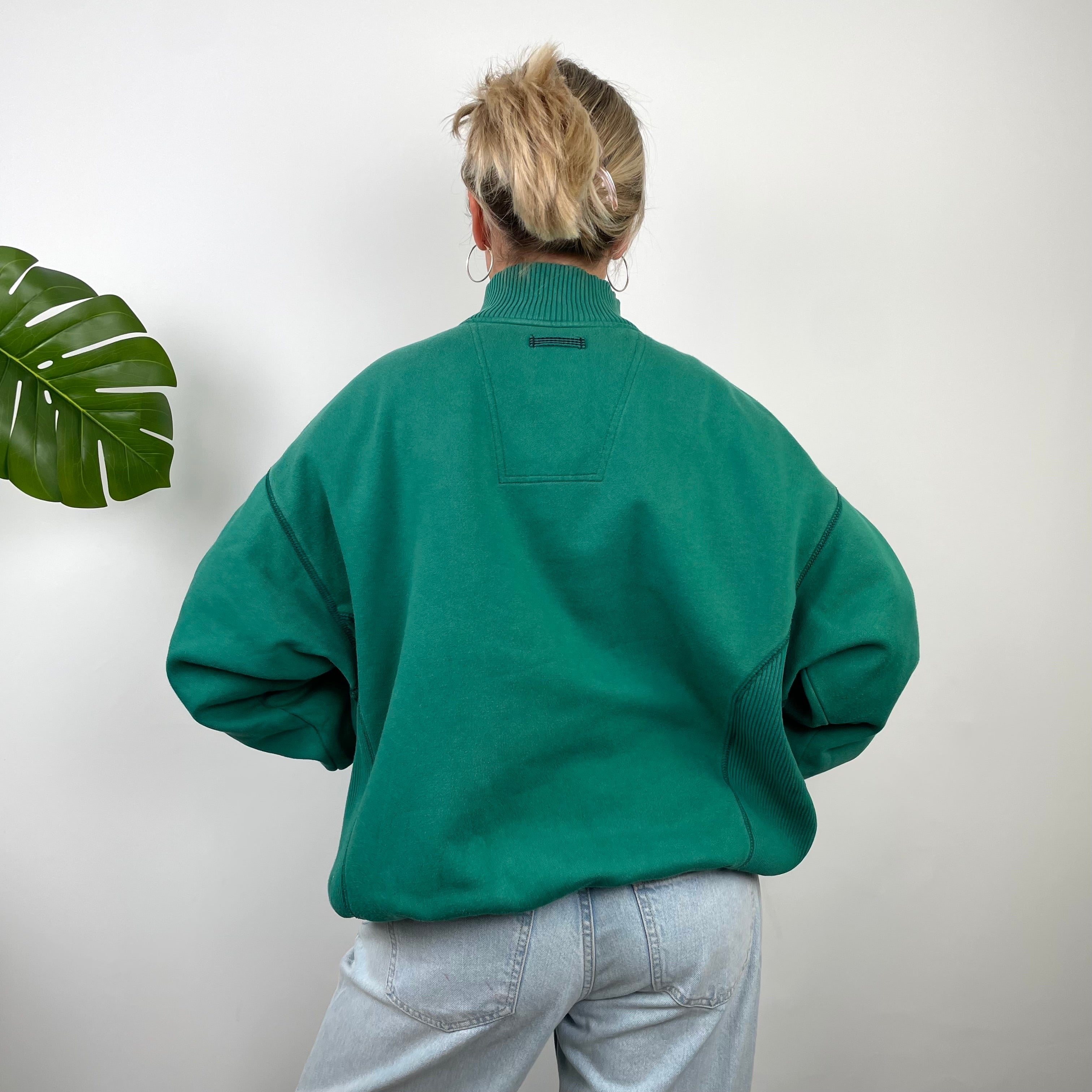 Adidas Equipment RARE Green Embroidered Spell Out Quarter Zip Up (L)