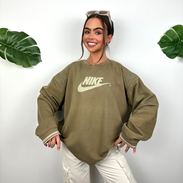 Nike Khaki Green Spell Out Sweatshirt (XL)