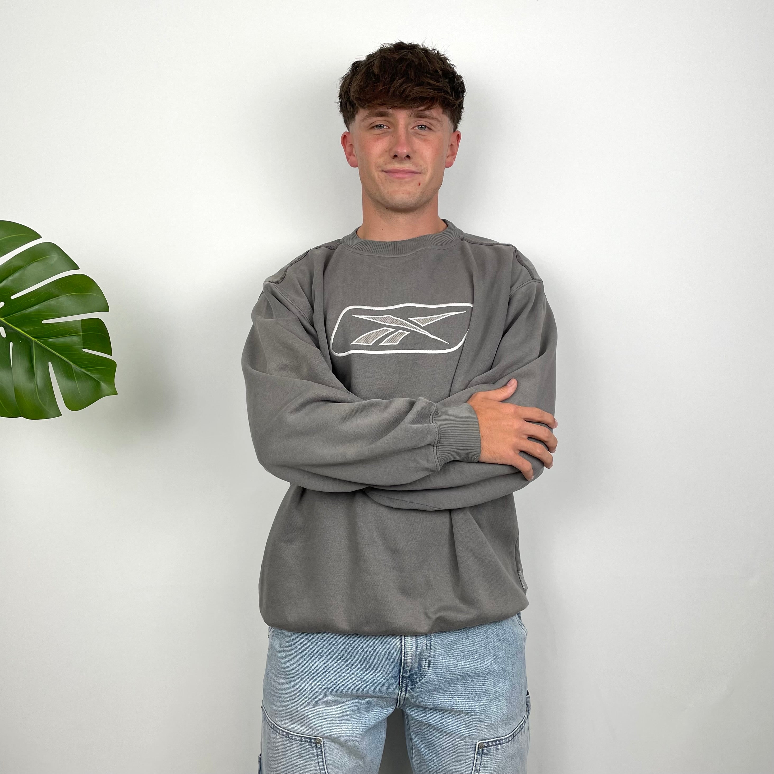 Reebok Grey Embroidered Logo Sweatshirt (M)