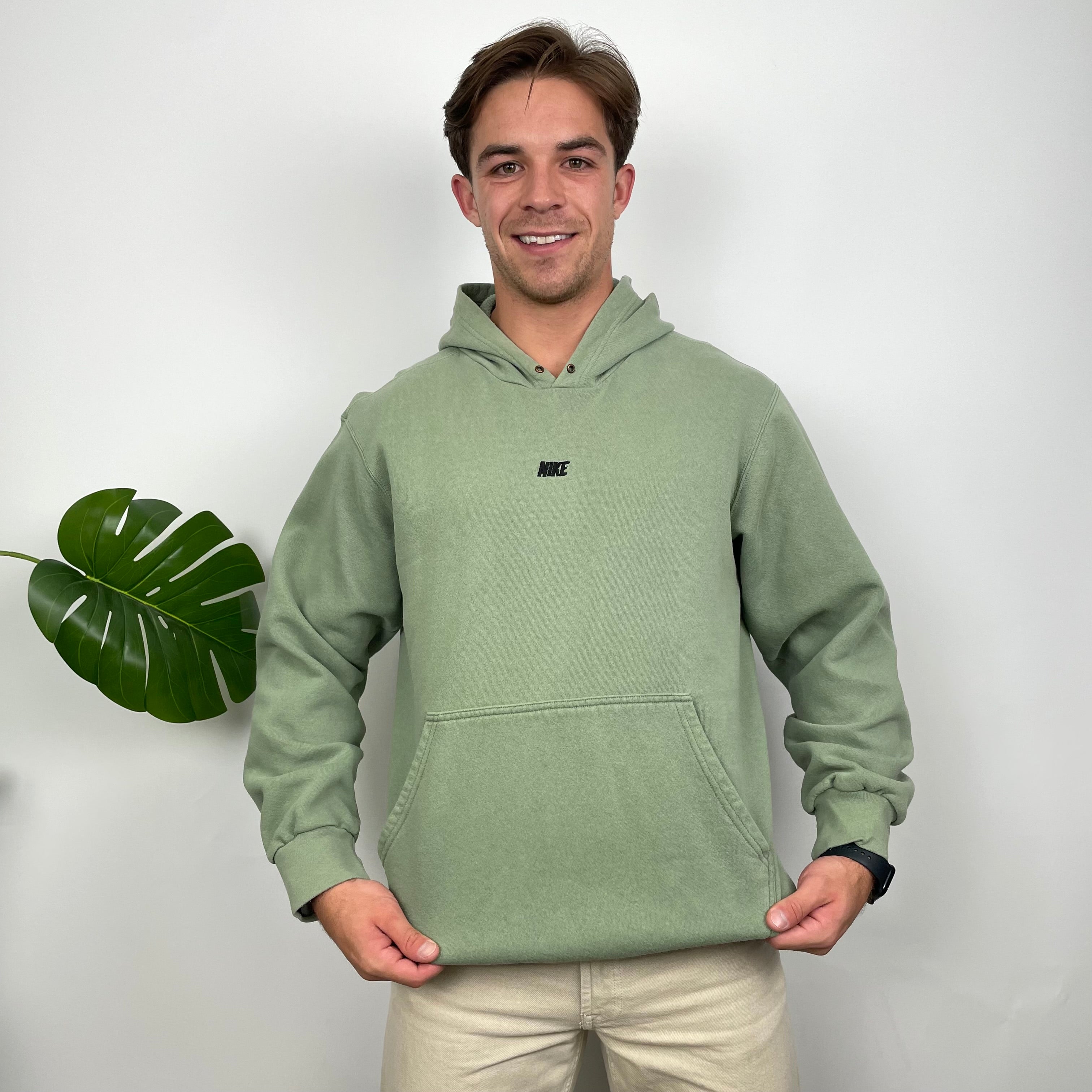 Nike Green Embroidered Spell Out Hoodie (M)