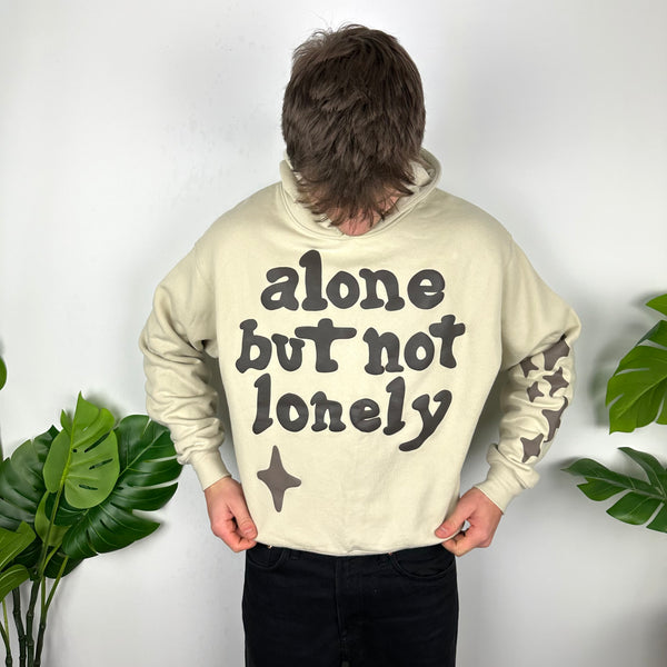 Broken Planet X Alone But Not Lonely Cream Spell Out Hoodie (M)