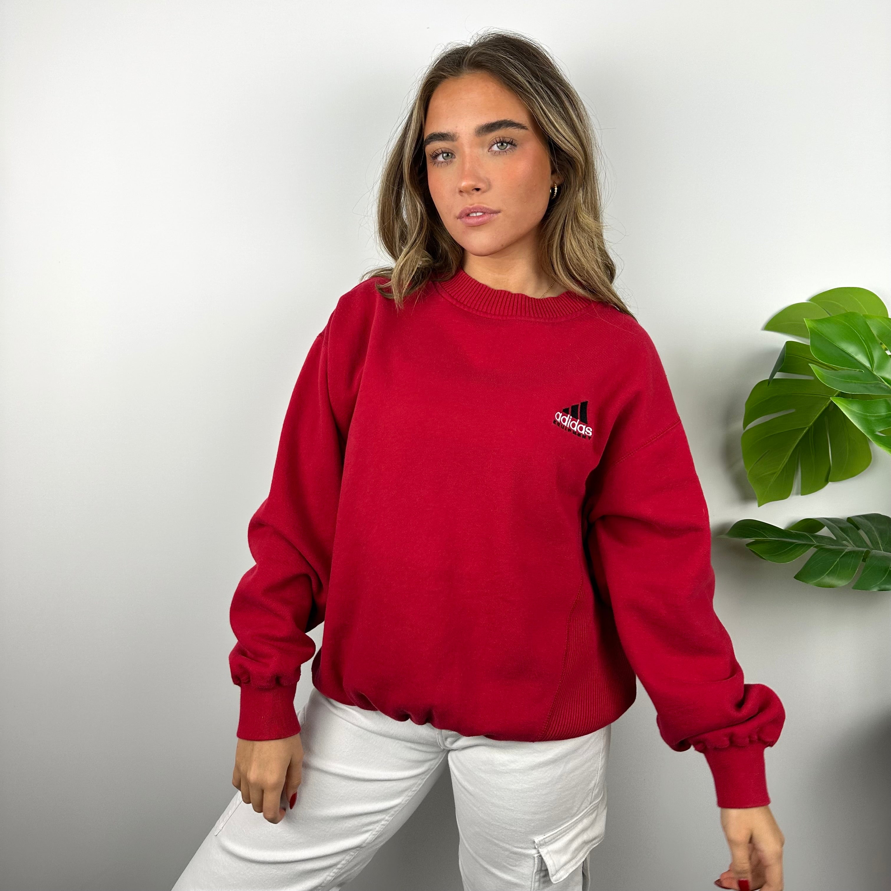 Adidas Equipment RARE Red Embroidered Spell Out Sweatshirt (L)