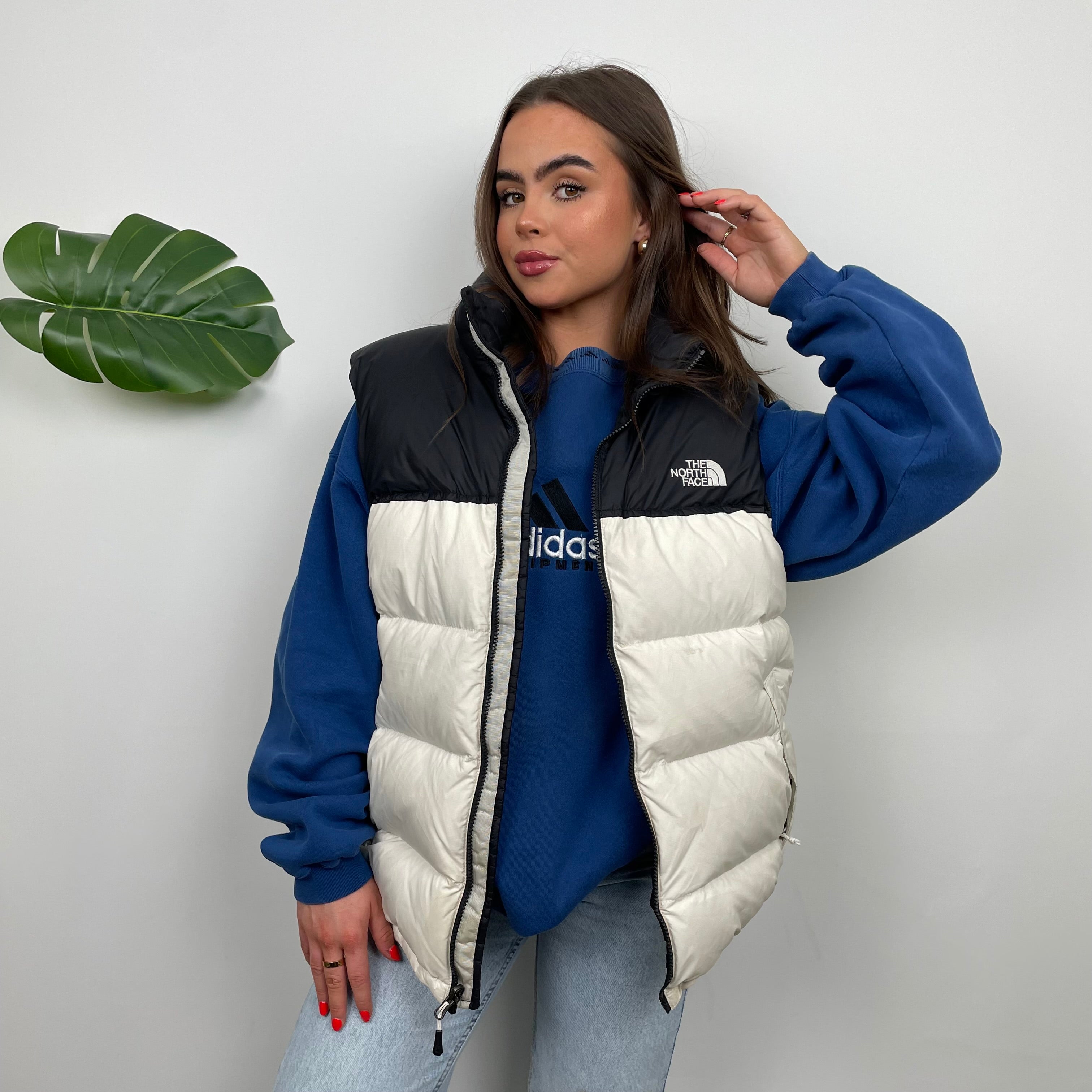 The North Face RARE White Nuptse 700 Puffer Gilet (L)