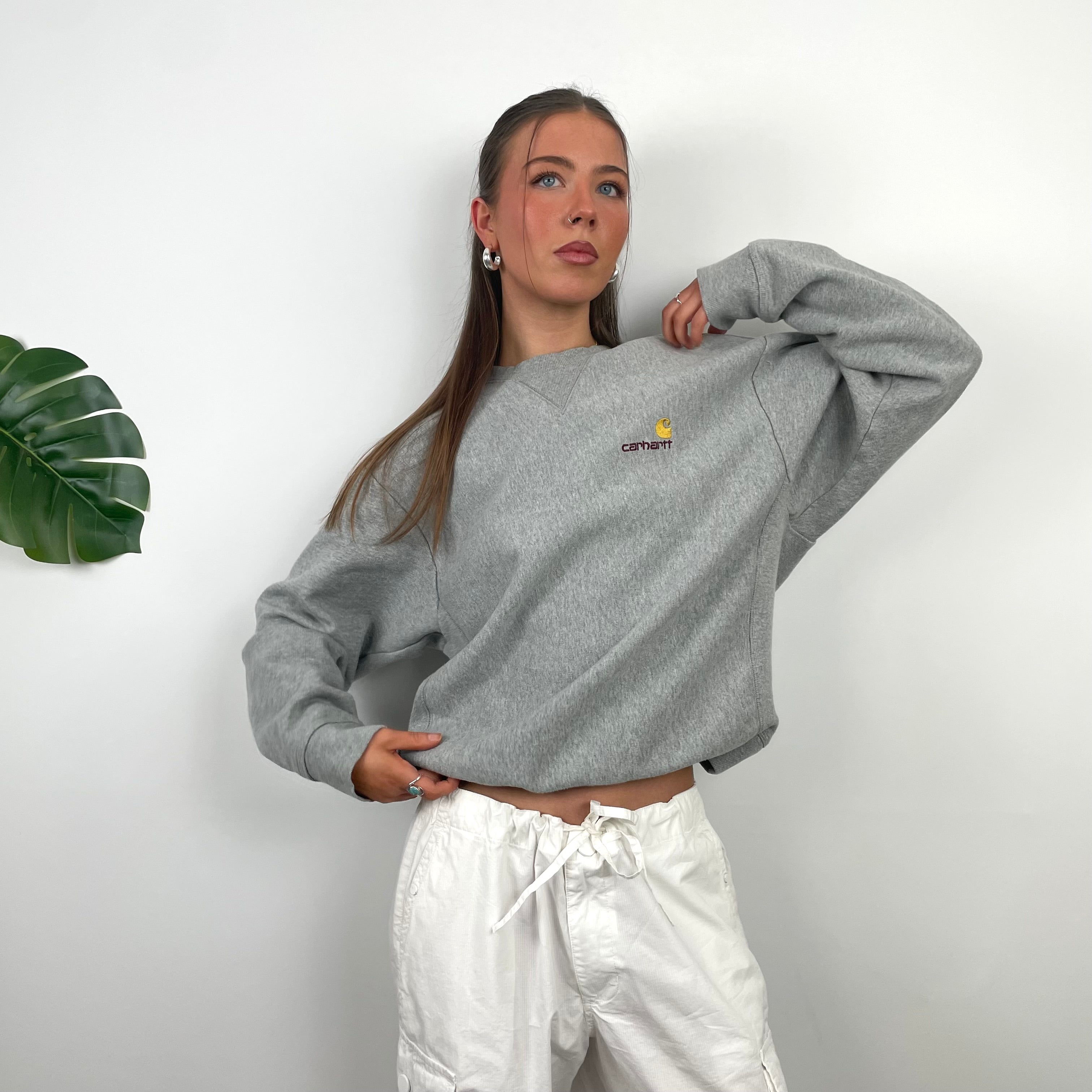 Carhartt Grey Embroidered Logo Sweatshirt (S)
