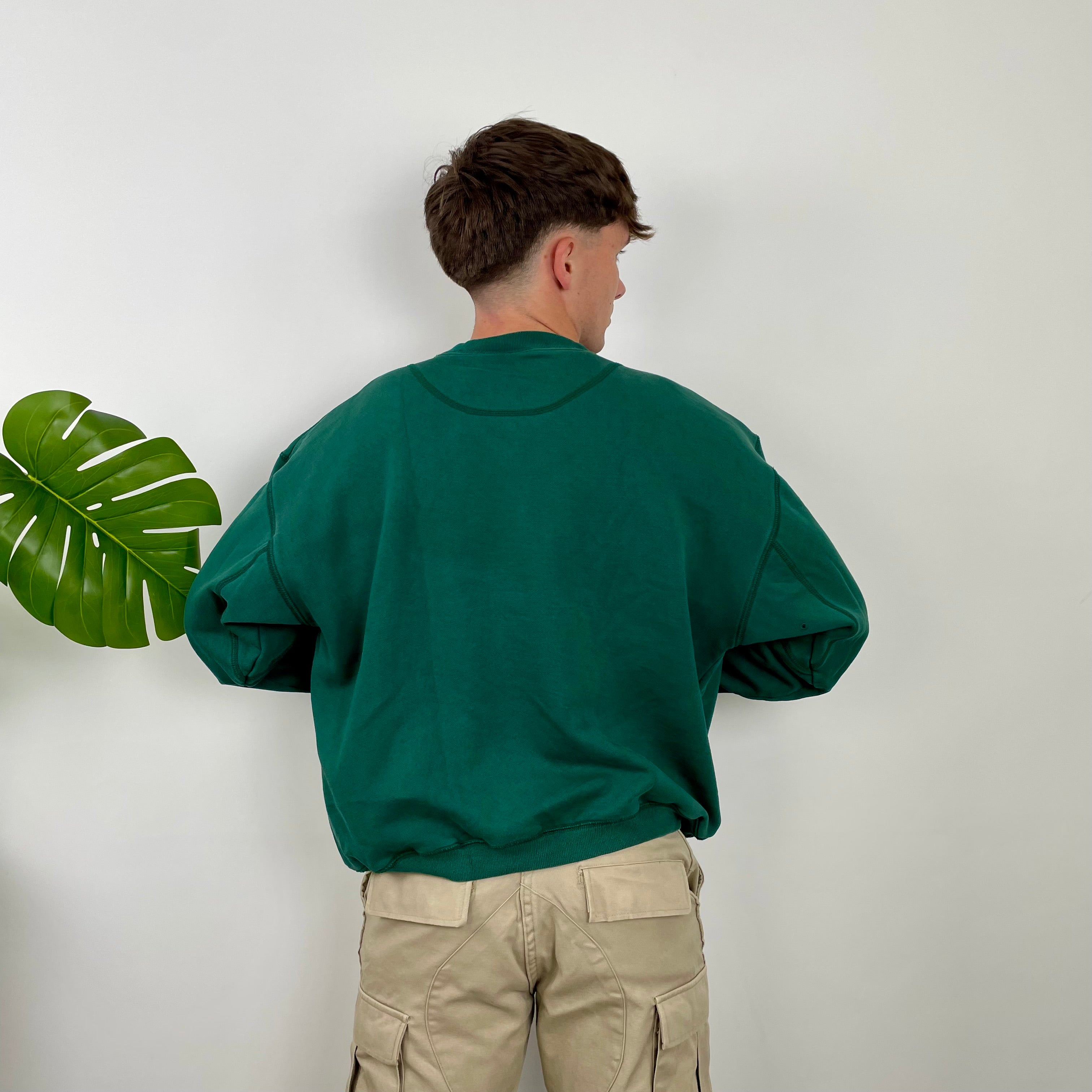 Adidas RARE Green Embroidered Spell Out Sweatshirt (S)