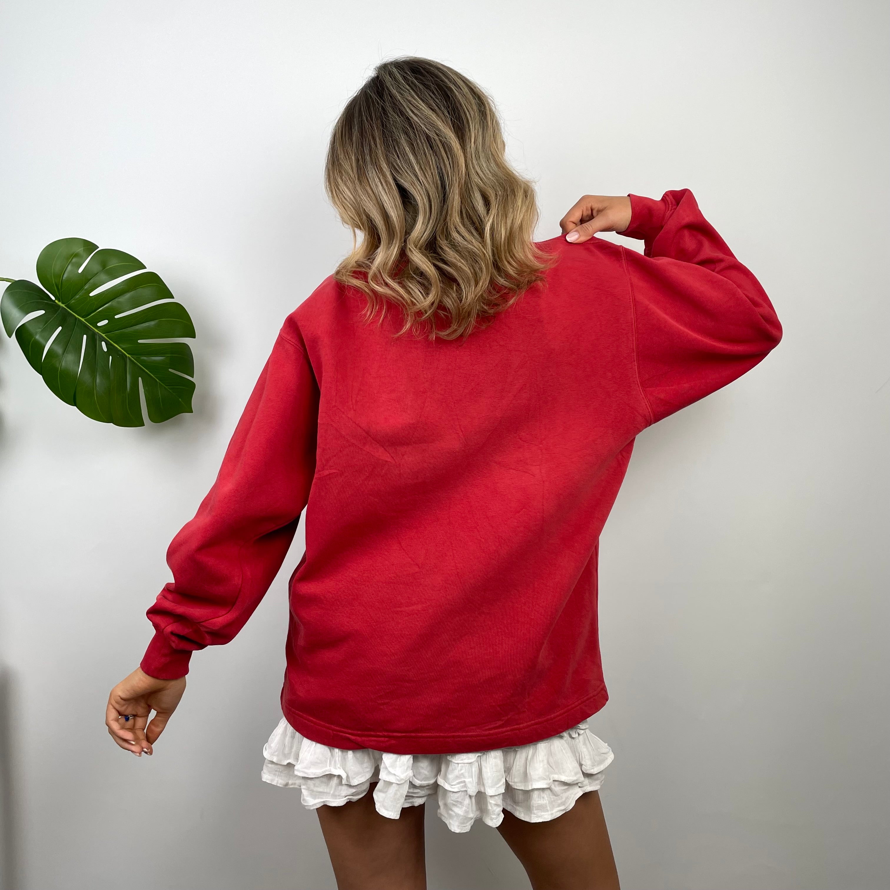 Adidas Red Spell Out Sweatshirt (M)