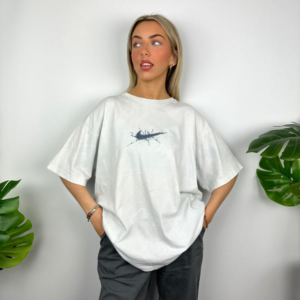 Nike White Swoosh T Shirt (XL)