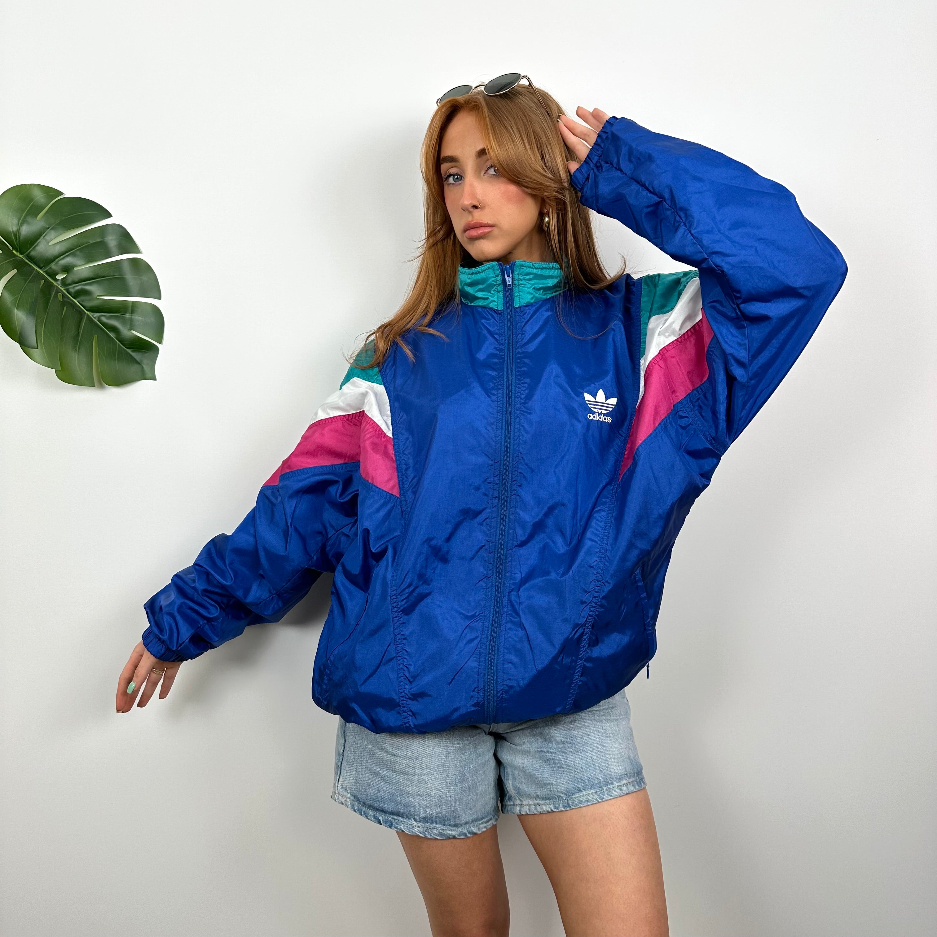 Adidas RARE Colour Block Embroidered Spell Out Windbreaker Jacket (M)