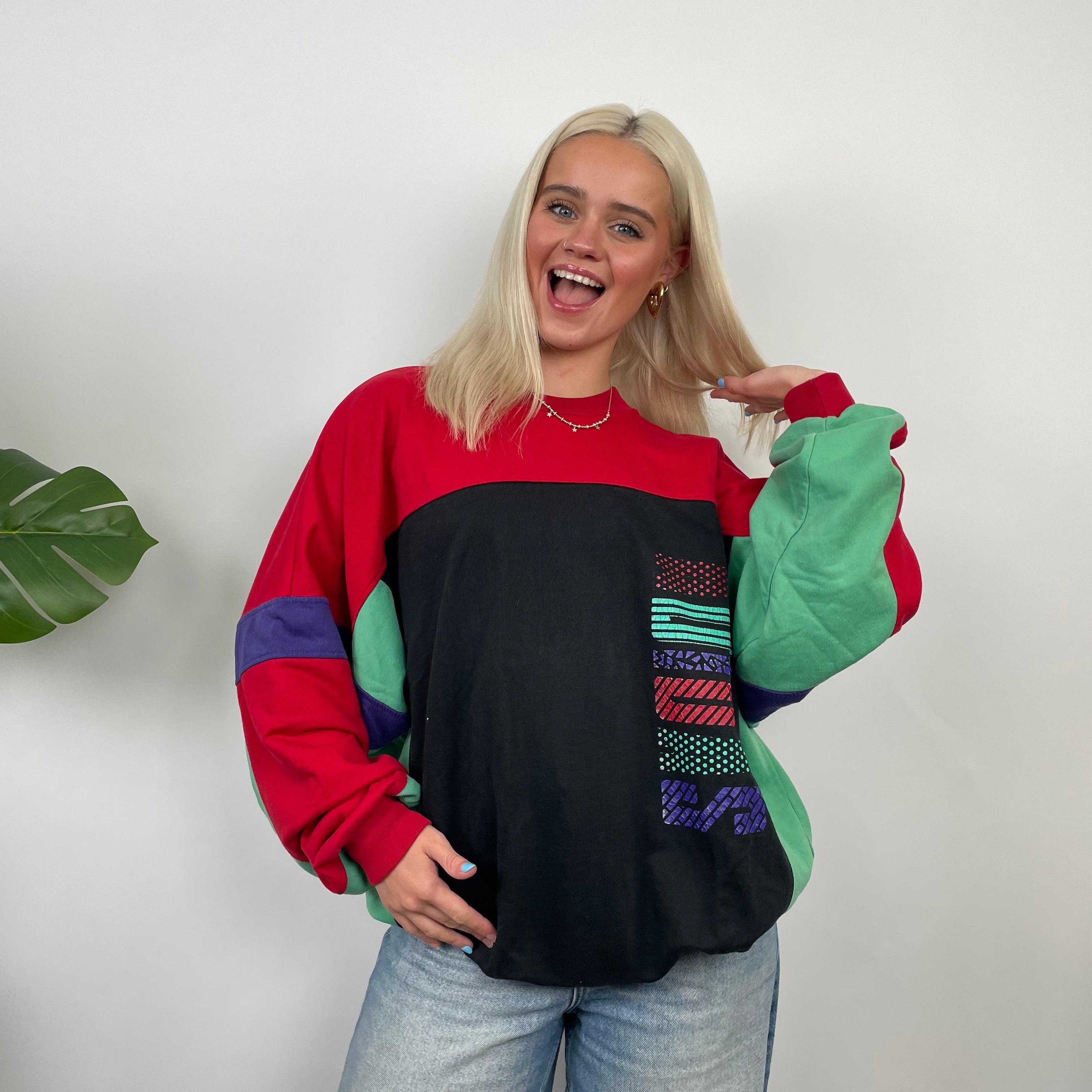 Adidas Colour Block Spell Out Sweatshirt (L)