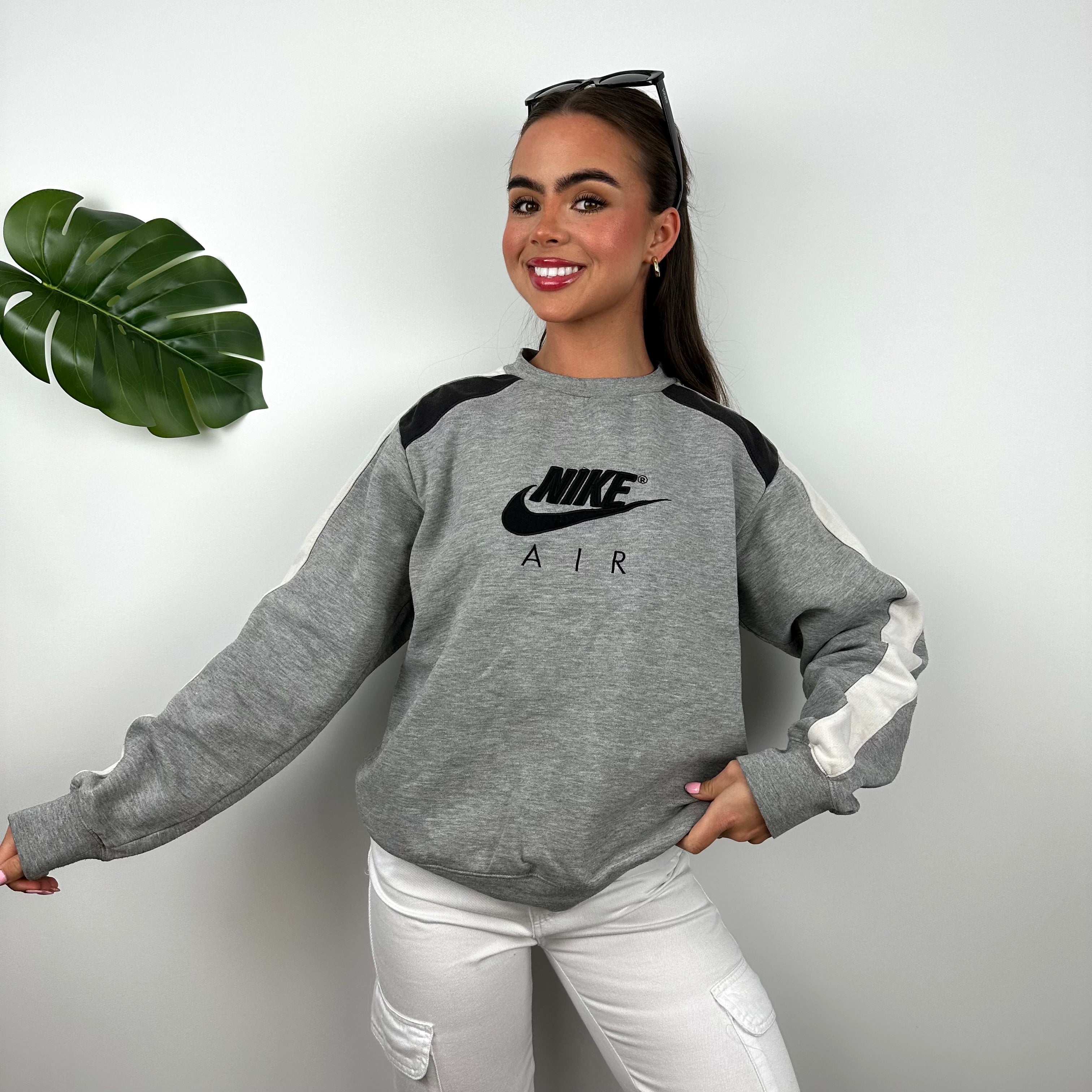 Nike Air Grey Embroidered Spell Out Sweatshirt (S)