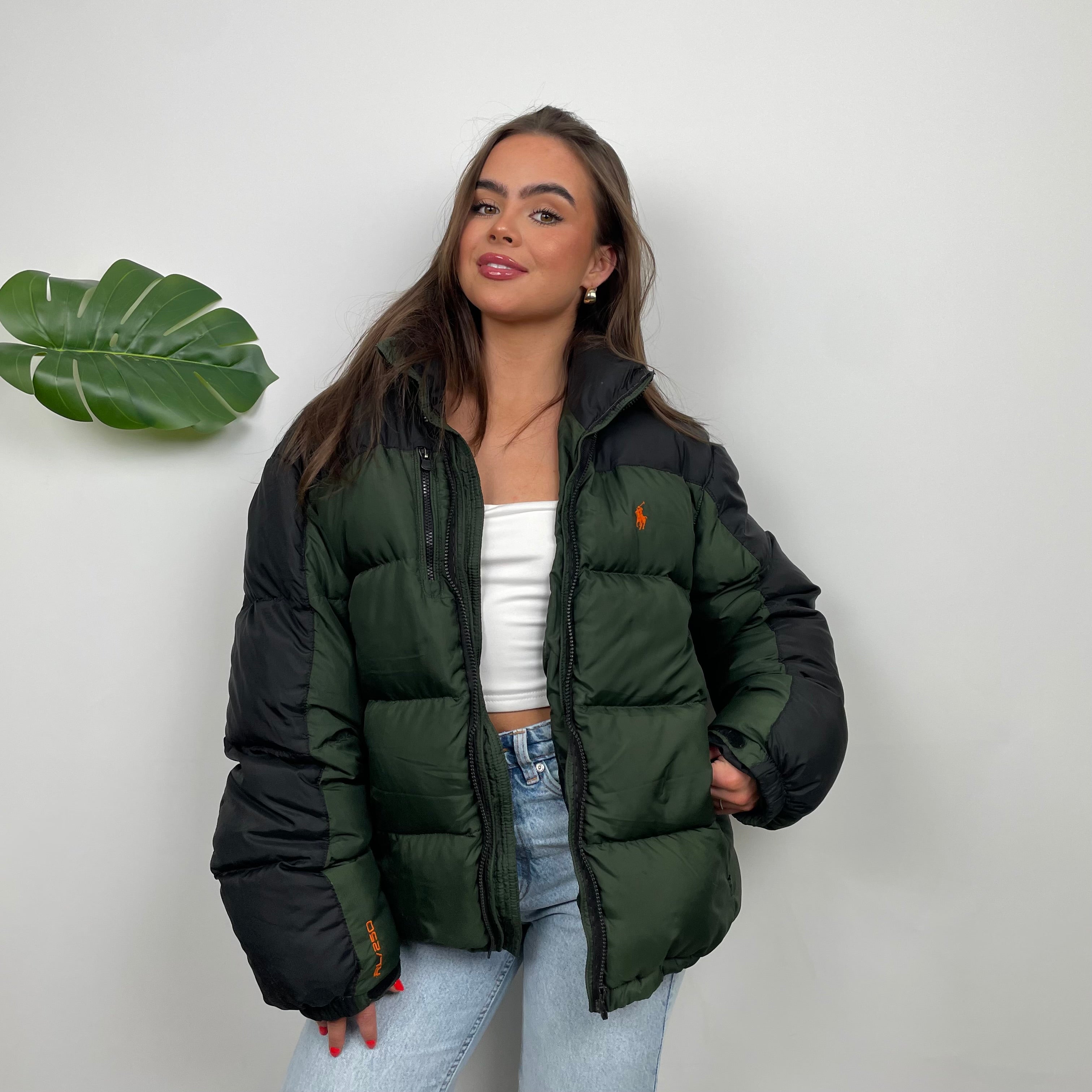 Polo Ralph Lauren Green Embroidered Logo Puffer Jacket (L)