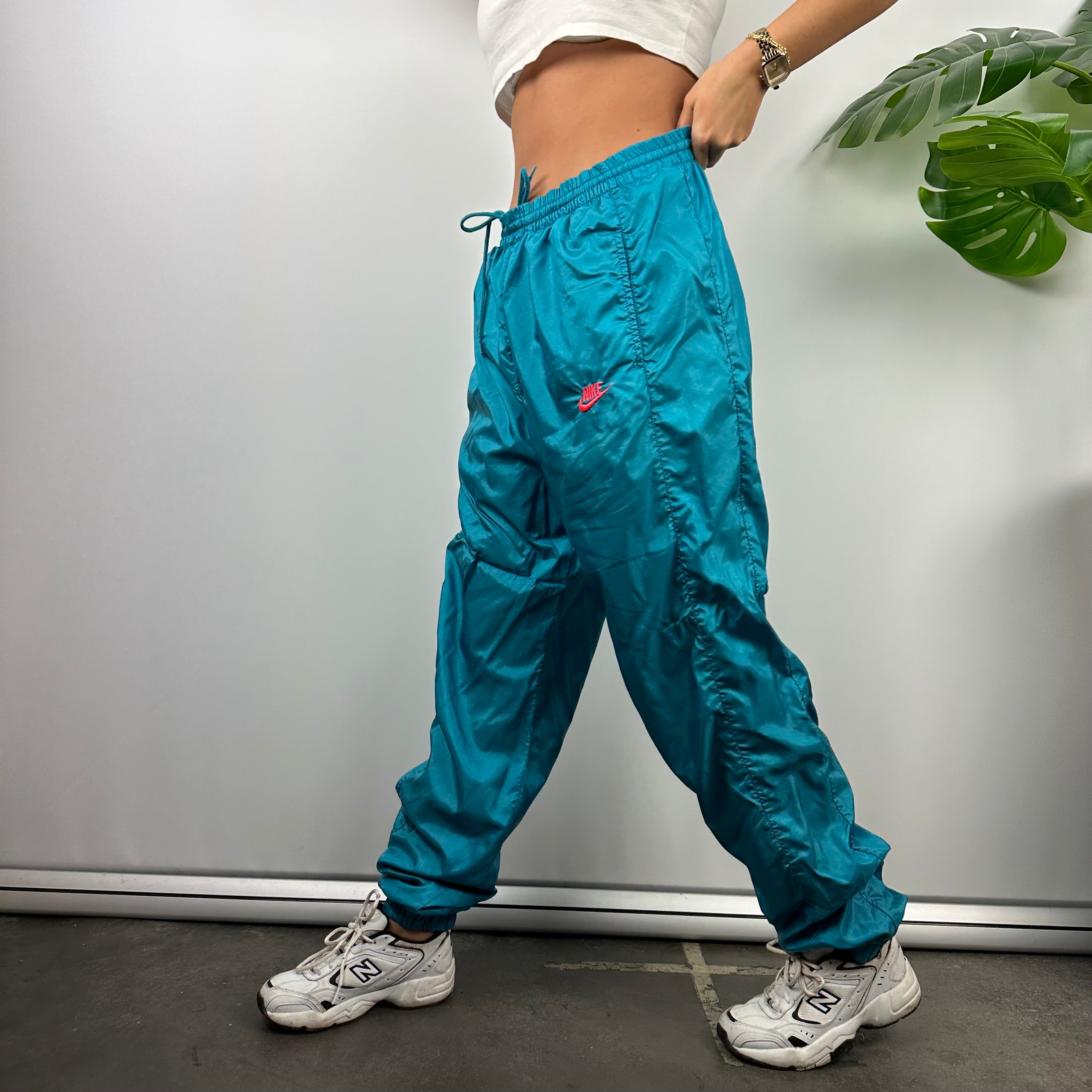 Nike Blue Embroidered Spell Out Track Pants (M)