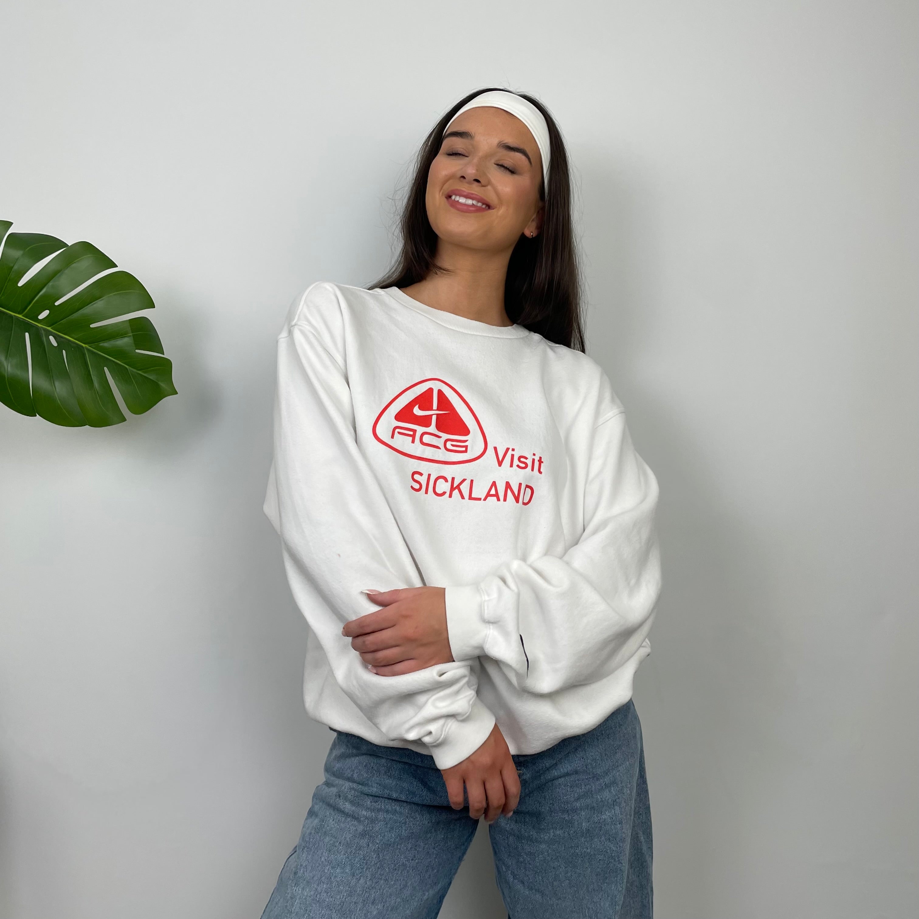 Nike ACG RARE White Embroidered Spell Out Sweatshirt (L)