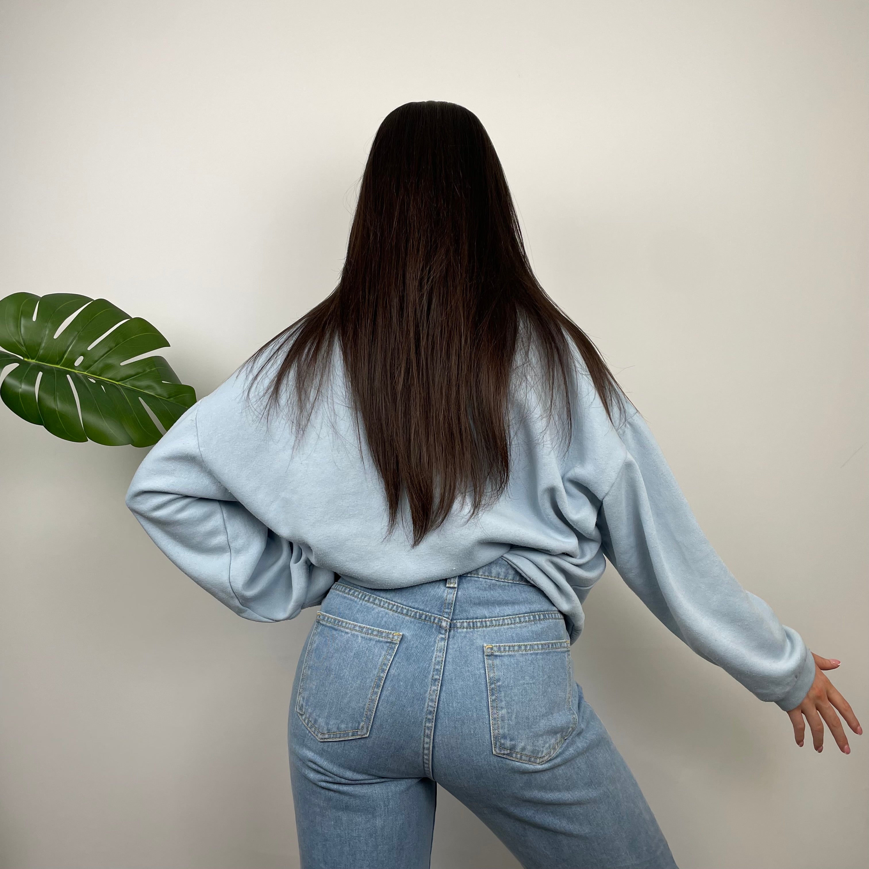 Nike Baby Blue Embroidered Spell Out Sweatshirt (XL)