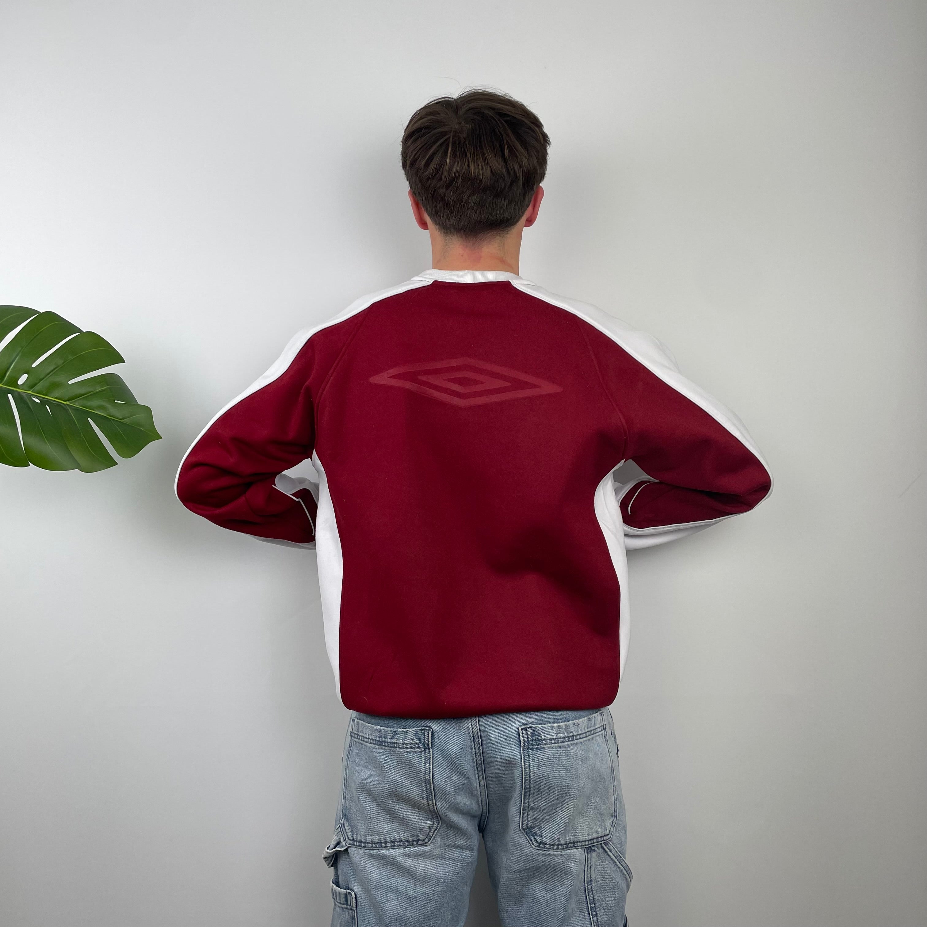 Umbro Red Embroidered Spell Out Sweatshirt (M)