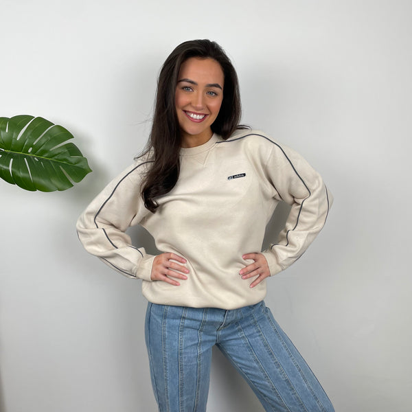 Adidas Cream Embroidered Spell Out Sweatshirt (M)