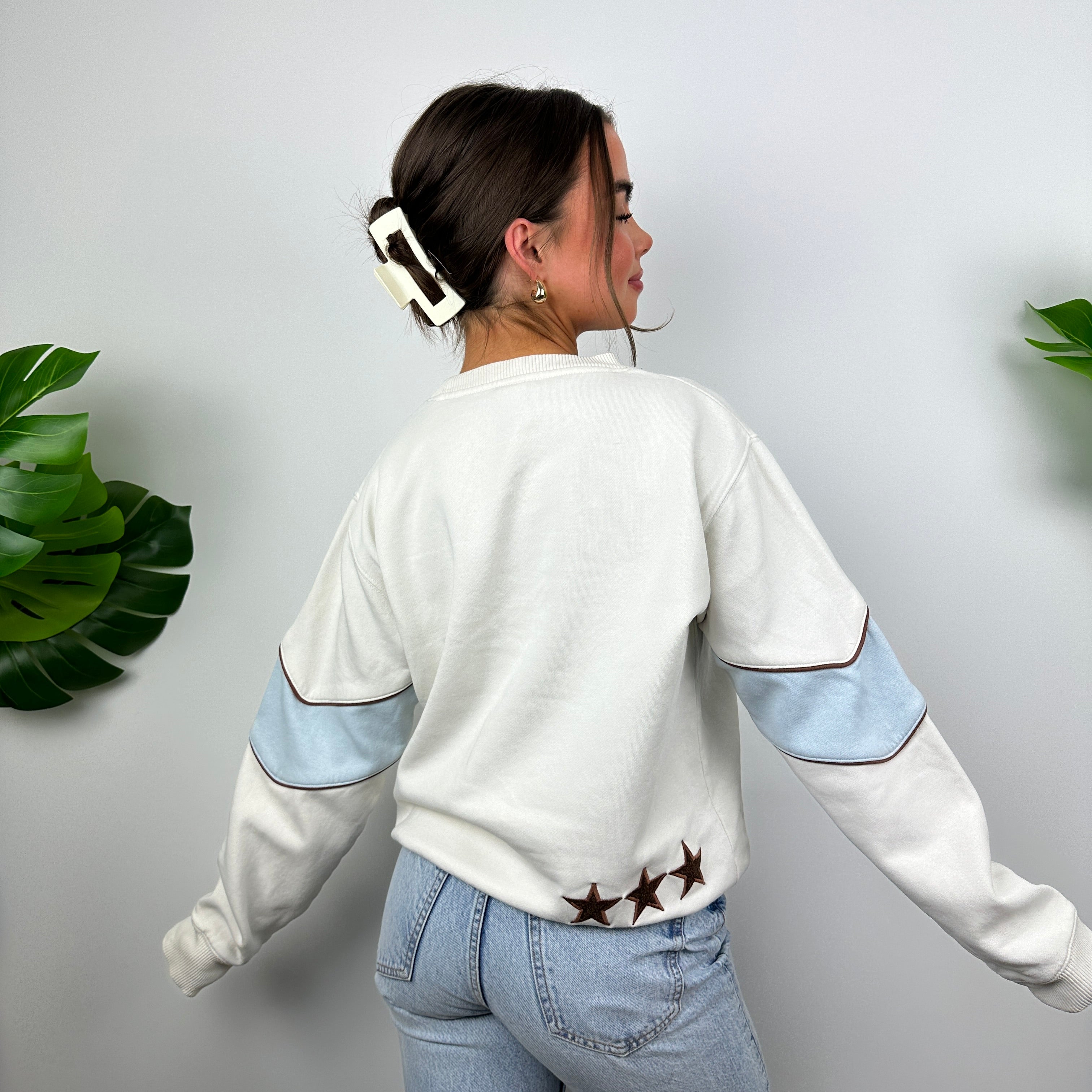 Nike Cortez White Embroidered Spell Out Sweatshirt (S)