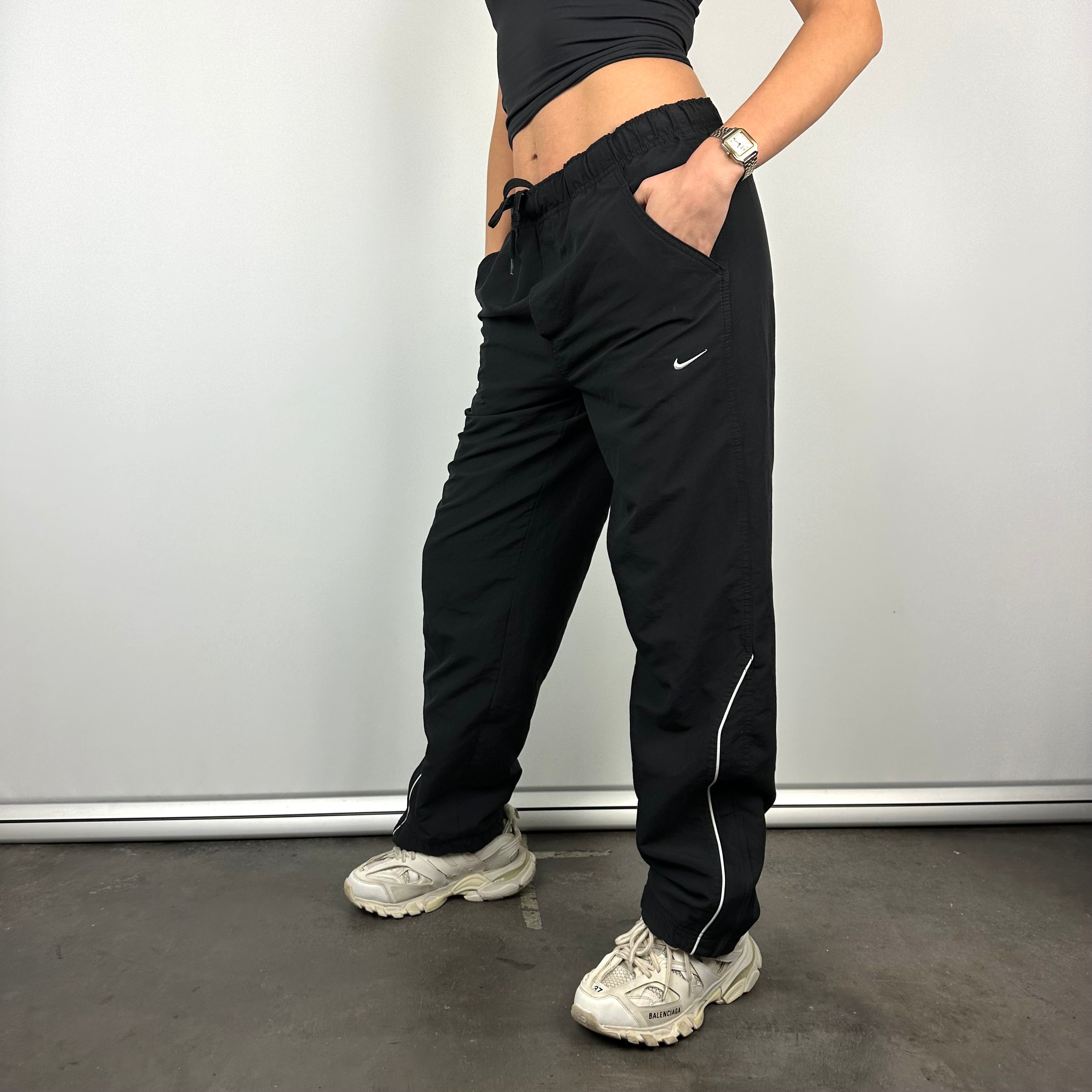 Nike Black Embroidered Swoosh Track Pants (M)