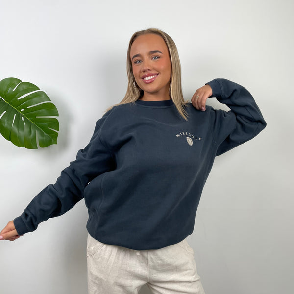 Nike Golf Navy Embroidered Spell Out Sweatshirt (L)