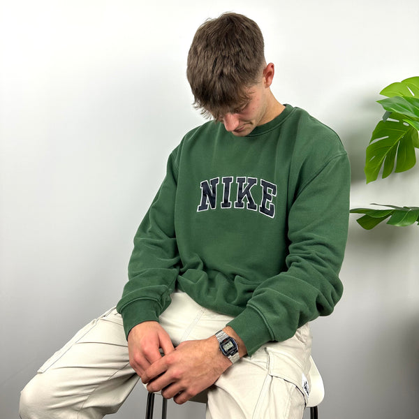 Nike Green Embroidered Spell Out Sweatshirt (XL)