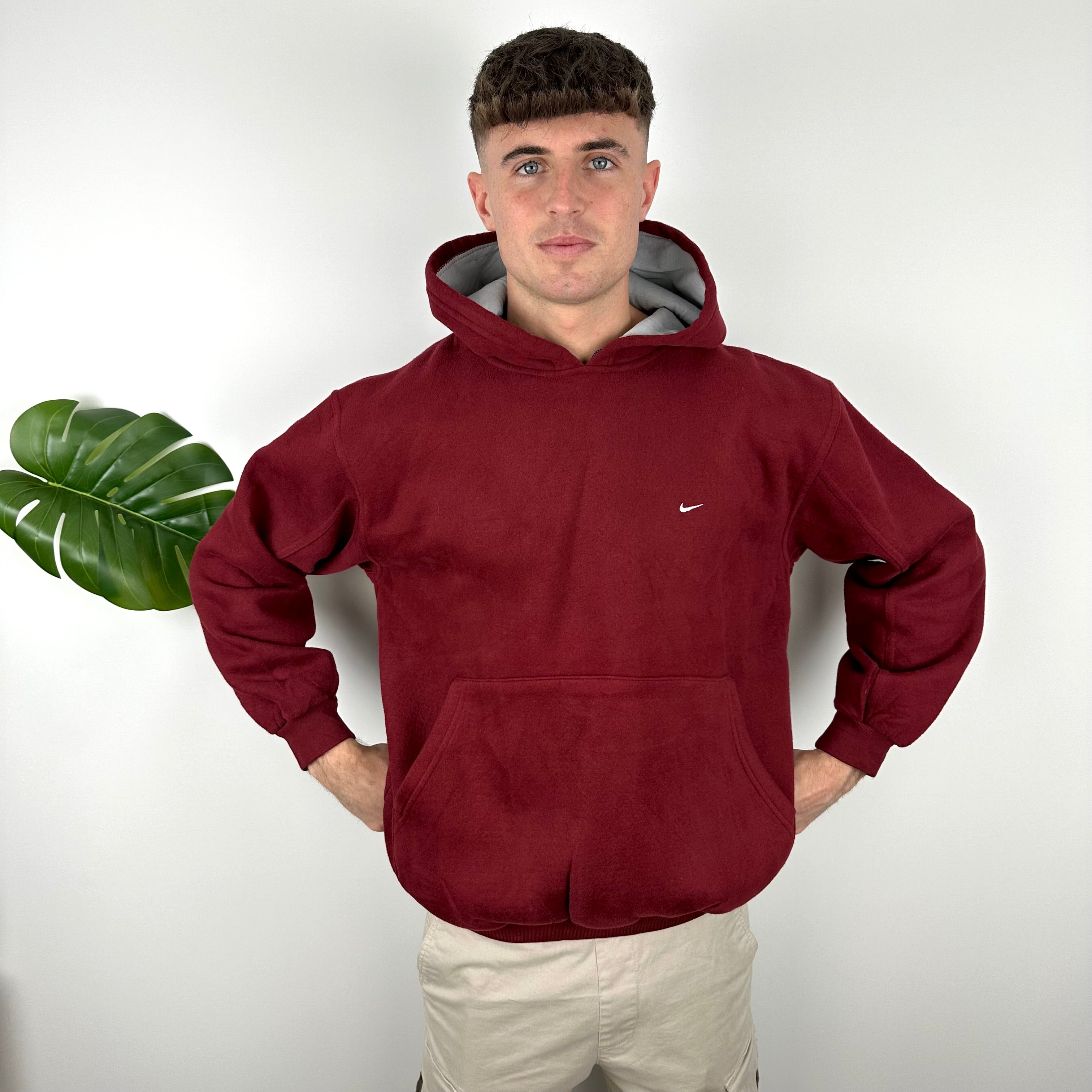 Nike Red Embroidered Swoosh Hoodie (L)