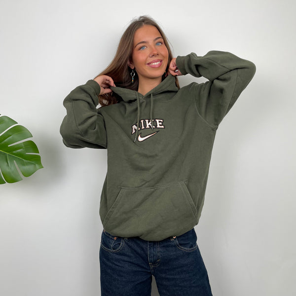 Nike Green Embroidered Spell Out Hoodie (M)