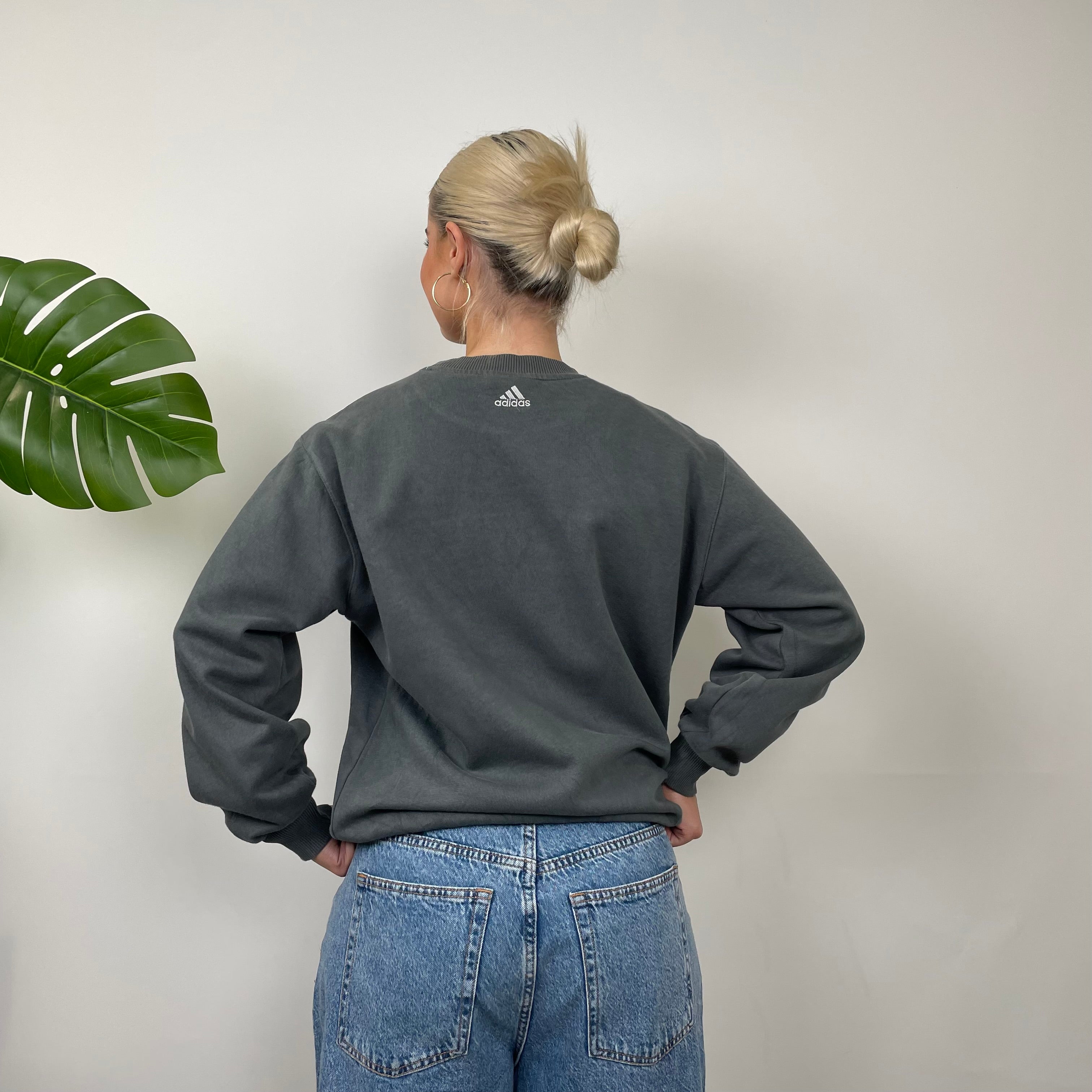 Adidas RARE Baby Blue Embroidered Spell Out Sweatshirt (S)