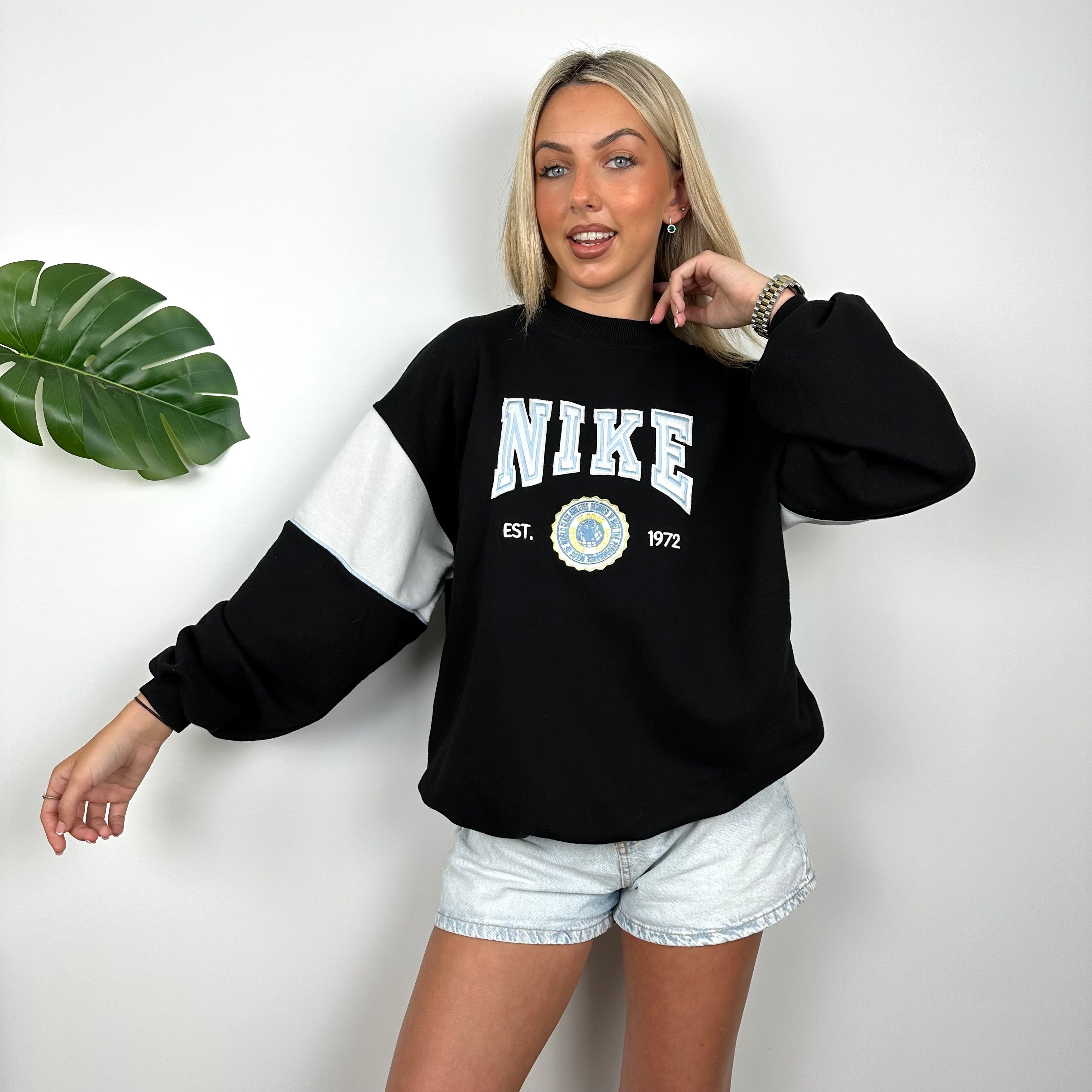 Nike Black Embroidered Spell Out Sweatshirt (M)