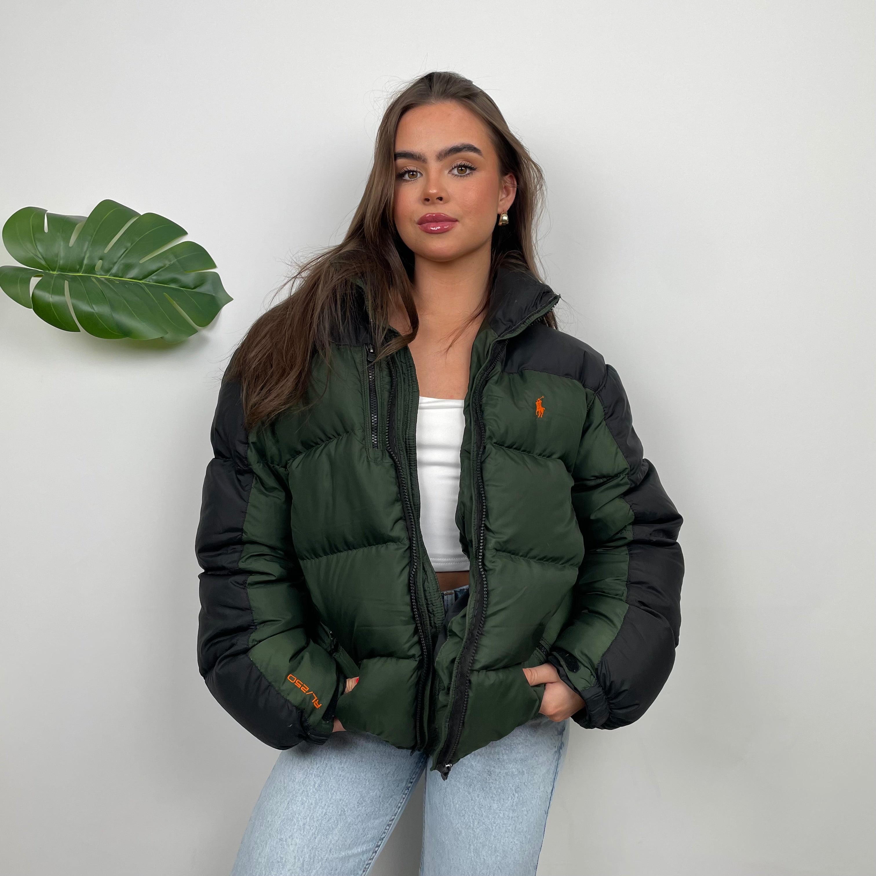 Polo Ralph Lauren Green Embroidered Logo Puffer Jacket (L)