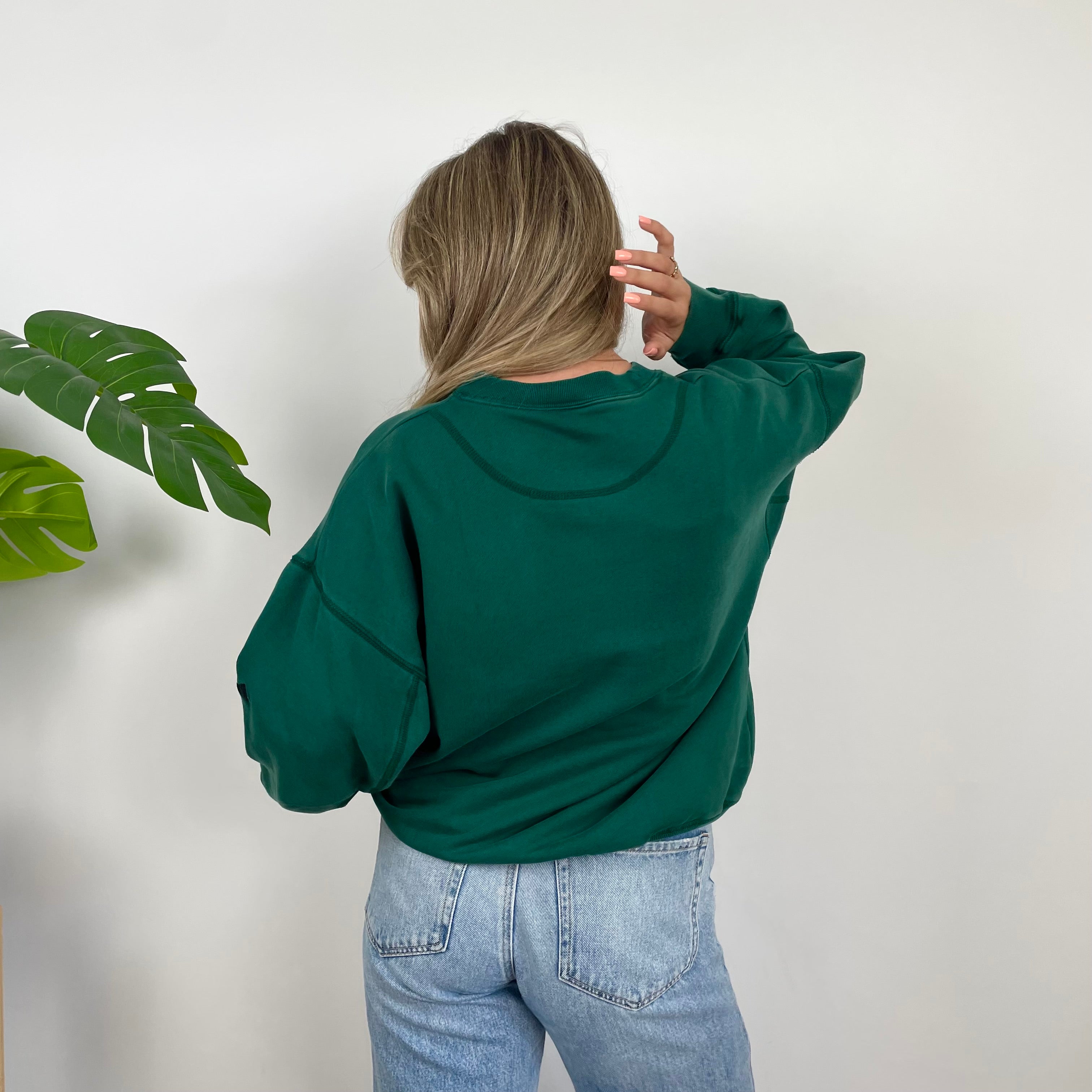 Adidas RARE Green Embroidered Spell Out Sweatshirt (S)