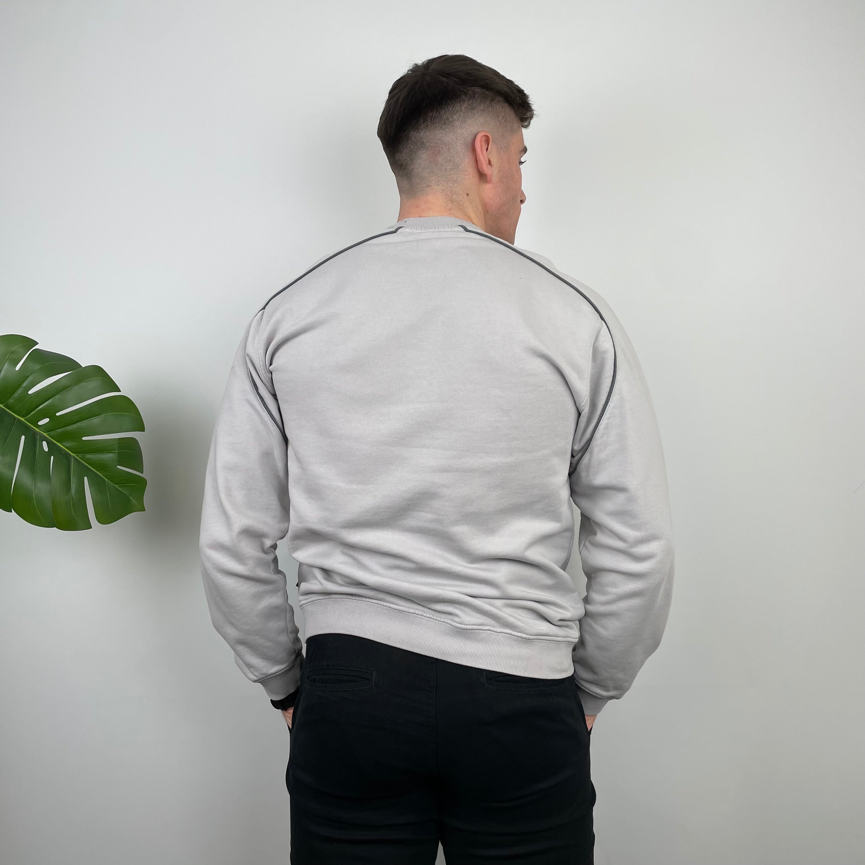 Adidas Grey Embroidered Spell Out Sweatshirt (L)