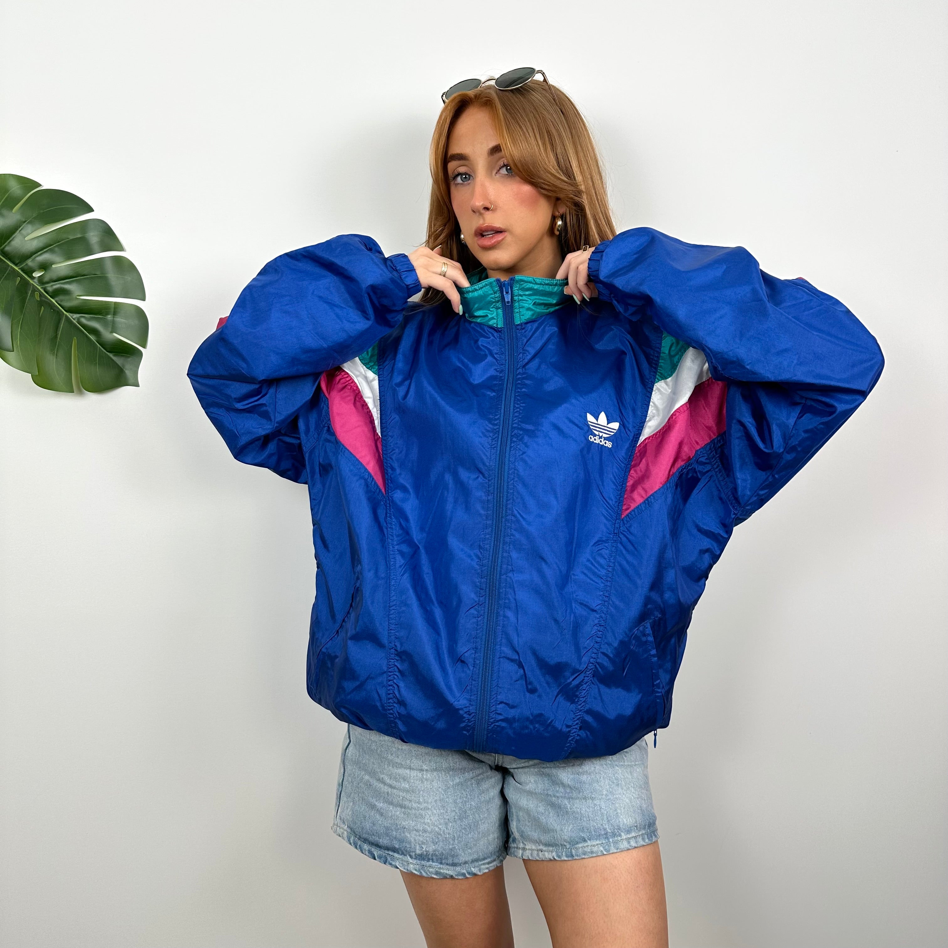 Adidas RARE Colour Block Embroidered Spell Out Windbreaker Jacket (M)