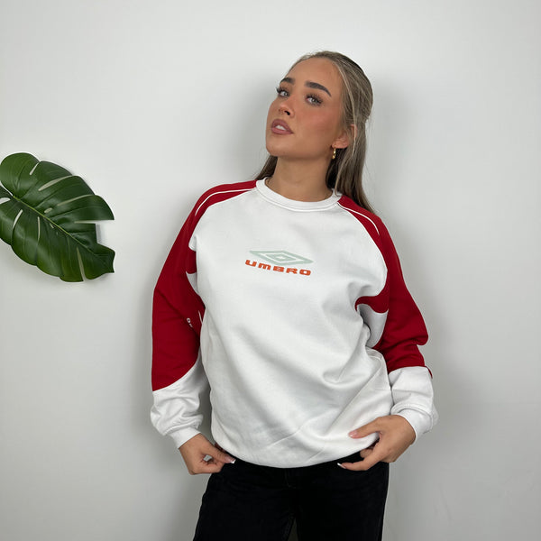 Umbro White Embroidered Spell Out Sweatshirt (L)