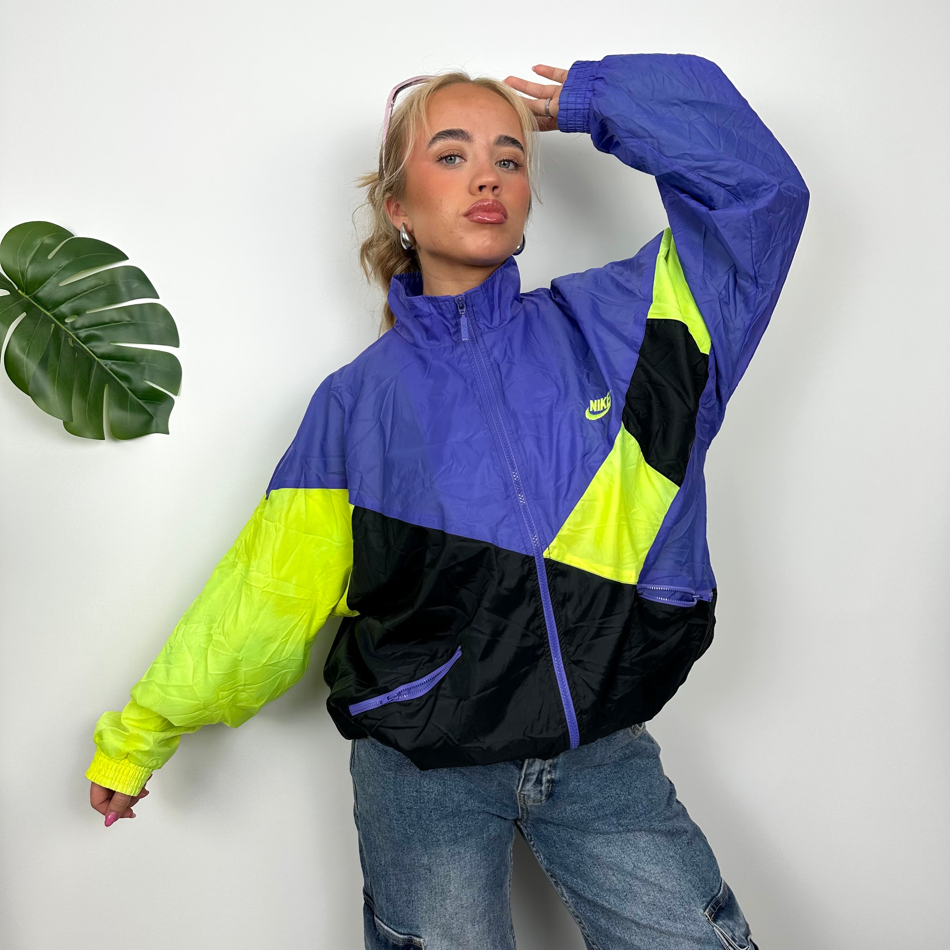 Nike Colour Block Embroidered Spell Out Windbreaker Jacket (M)