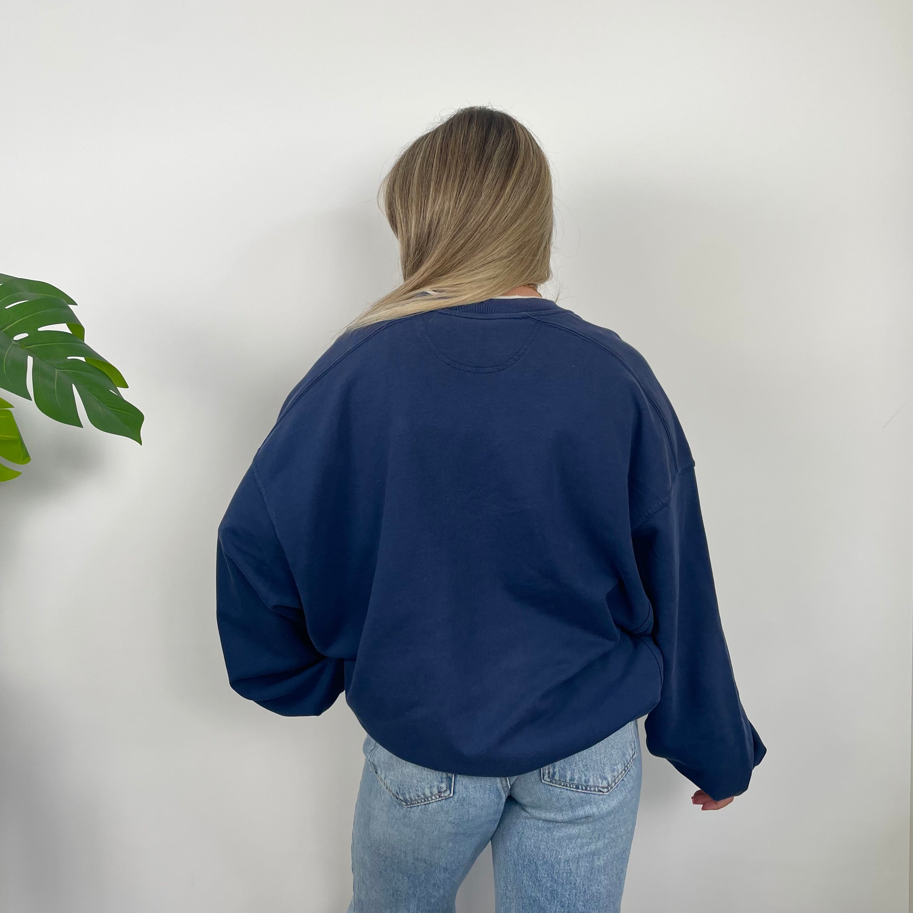 Nike Blue Embroidered Swoosh Sweatshirt (XXL)